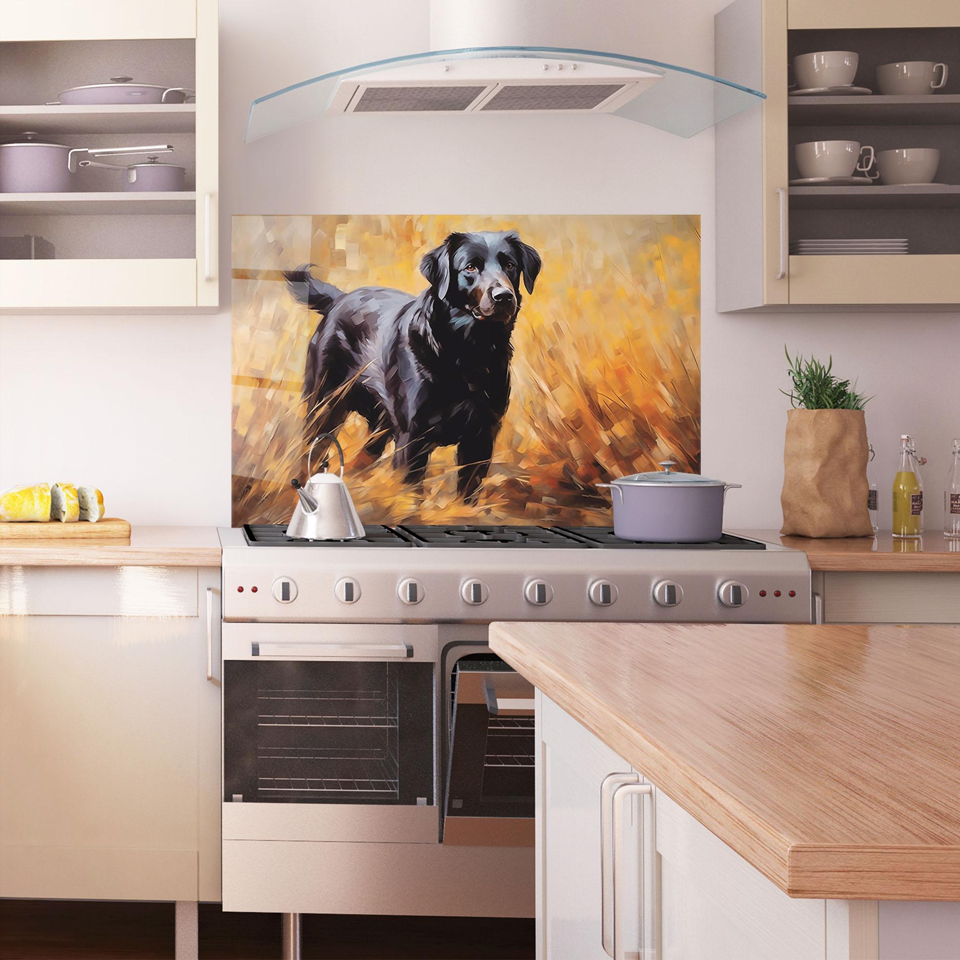 Küchenrückwand Glas Black Pretty Dog mockup 1