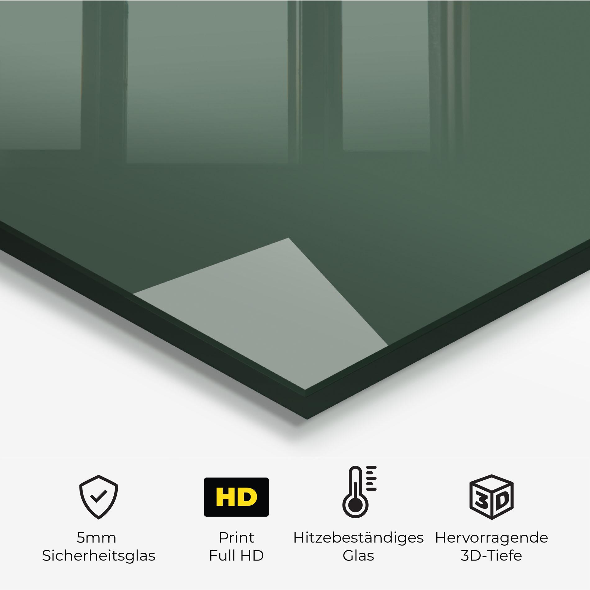 Küchenrückwand Glas Cute Glasses Dog mockup 2