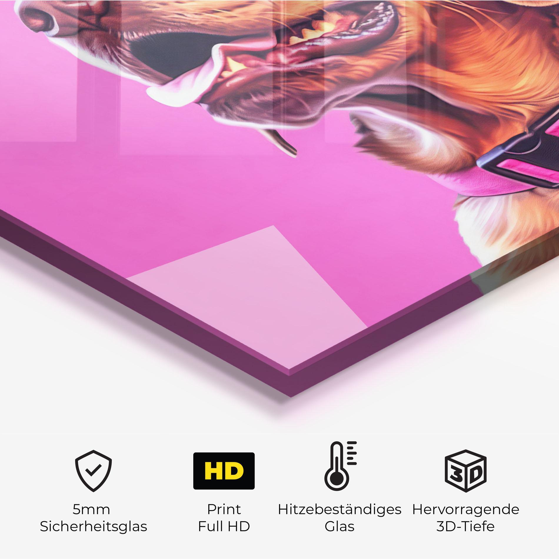 Küchenrückwand Glas Cute Retriever Dog mockup 2