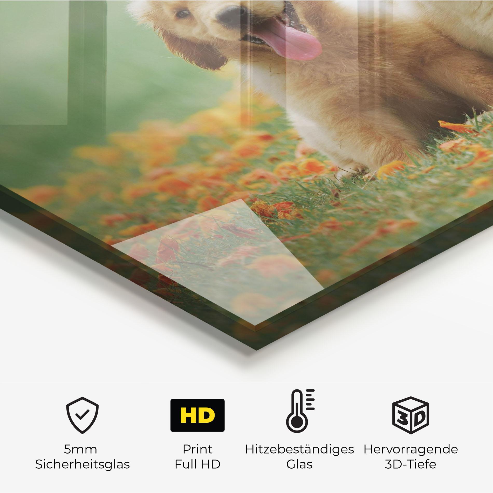 Küchenrückwand Glas Happy Dogs mockup 2