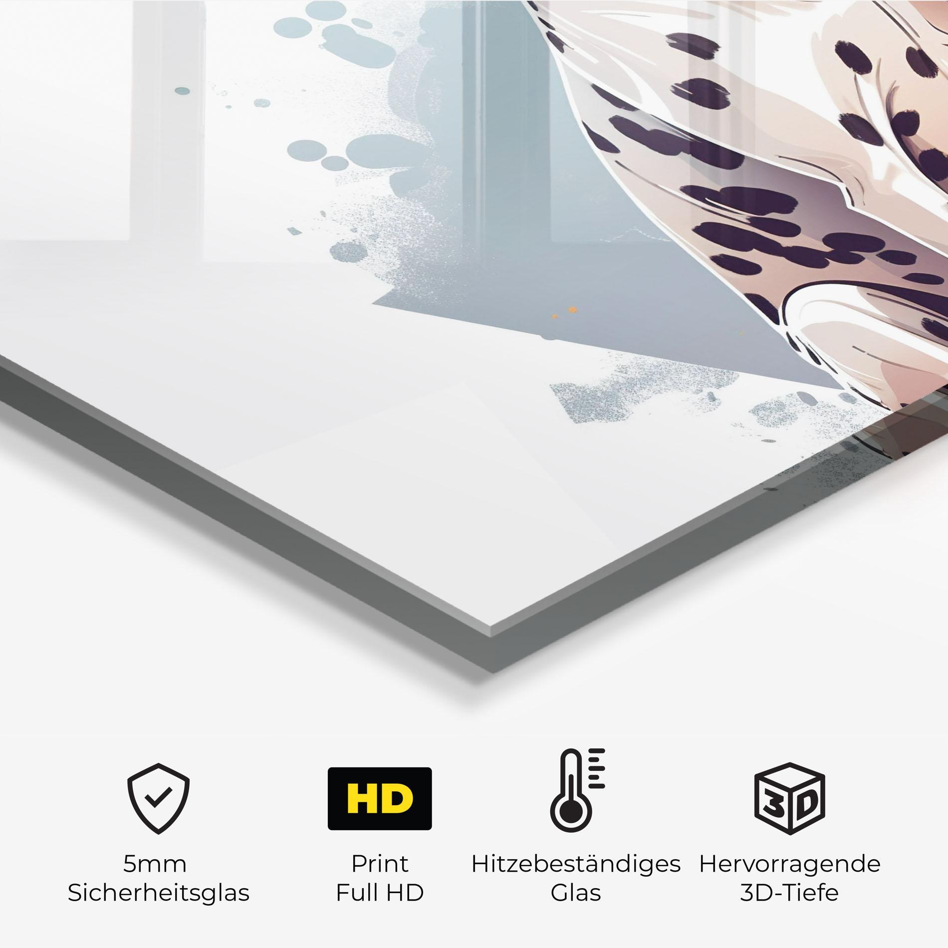 Küchenrückwand Glas Orange Scarf Dalmatian mockup 2