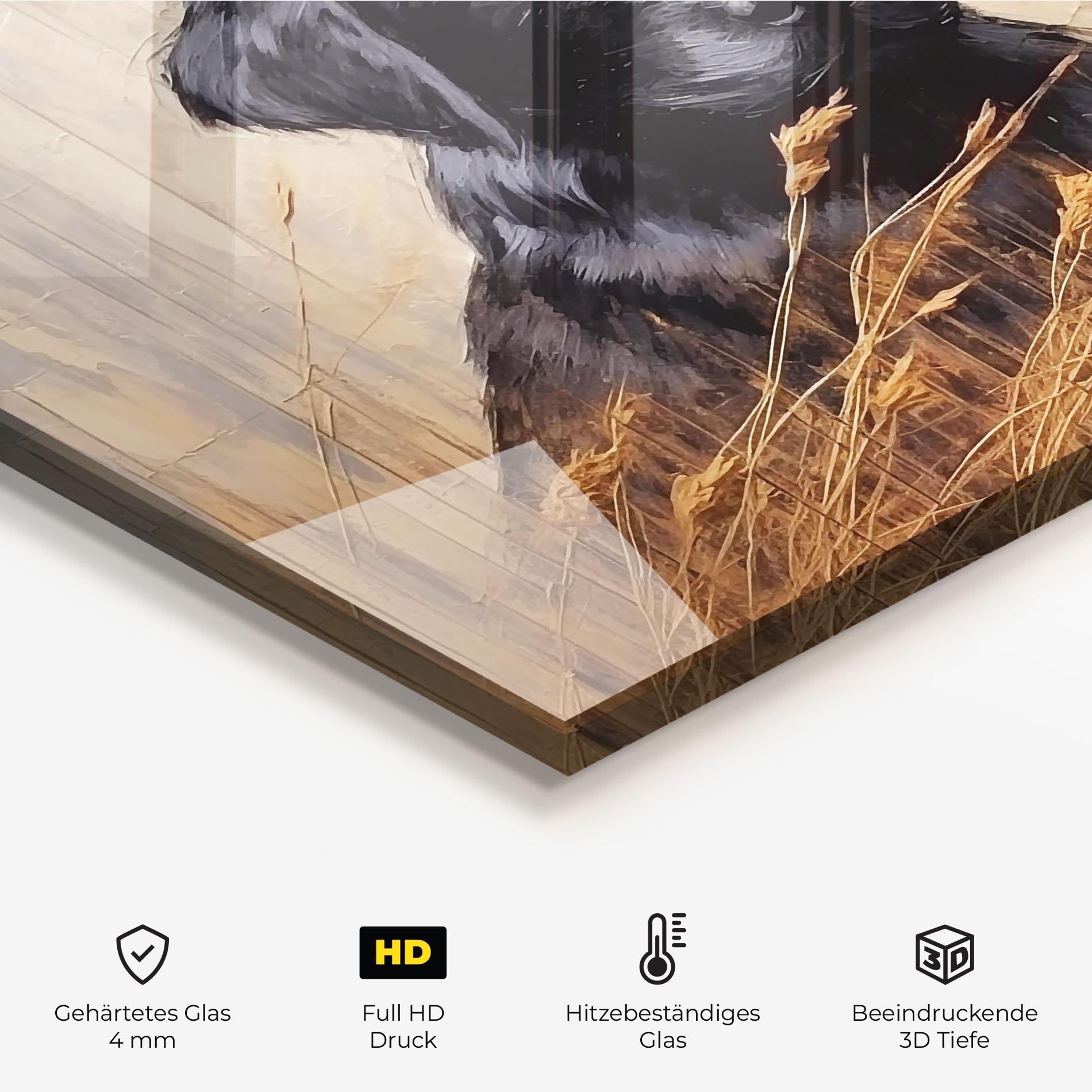 Küchenrückwand Glas Black Dog Art mockup 2