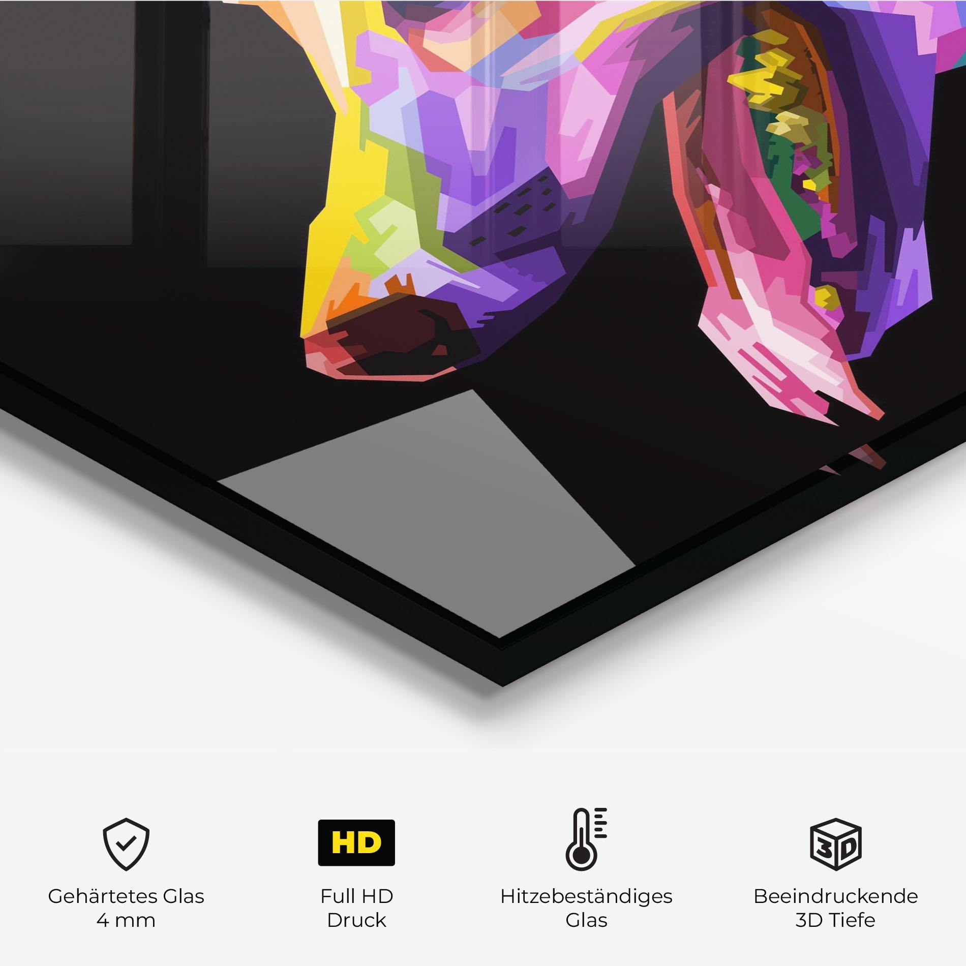 Küchenrückwand Glas Colorful Dog Art mockup 2