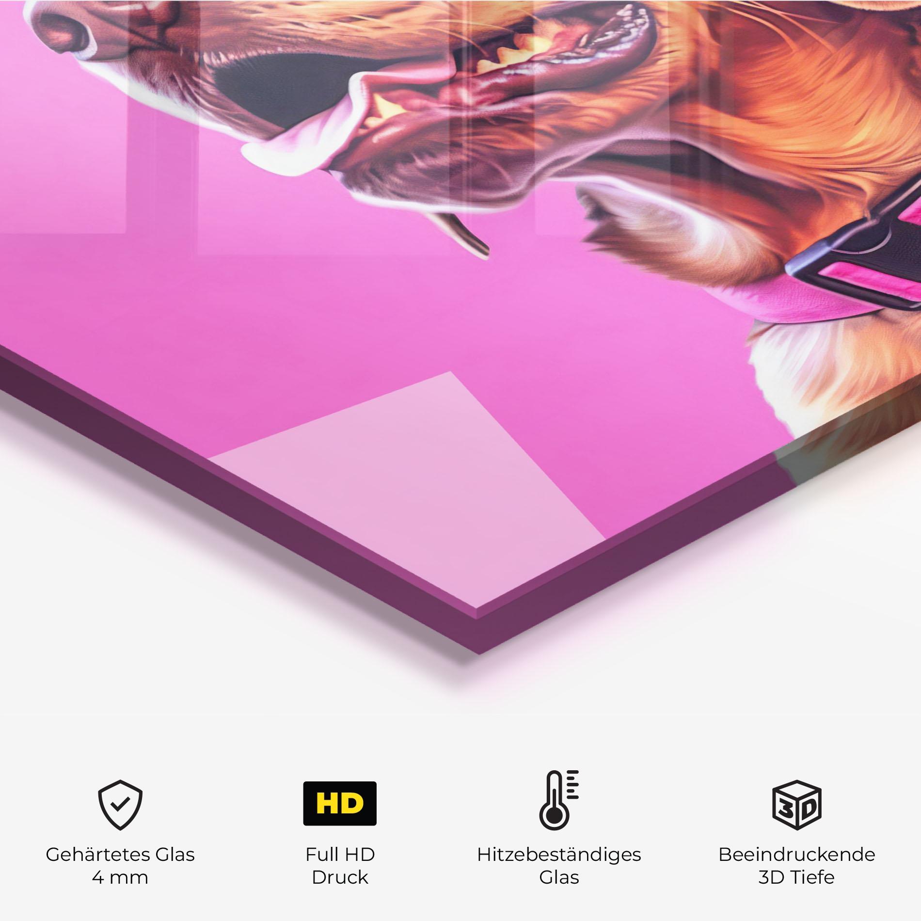 Küchenrückwand Glas Cute Retriever Dog mockup 2