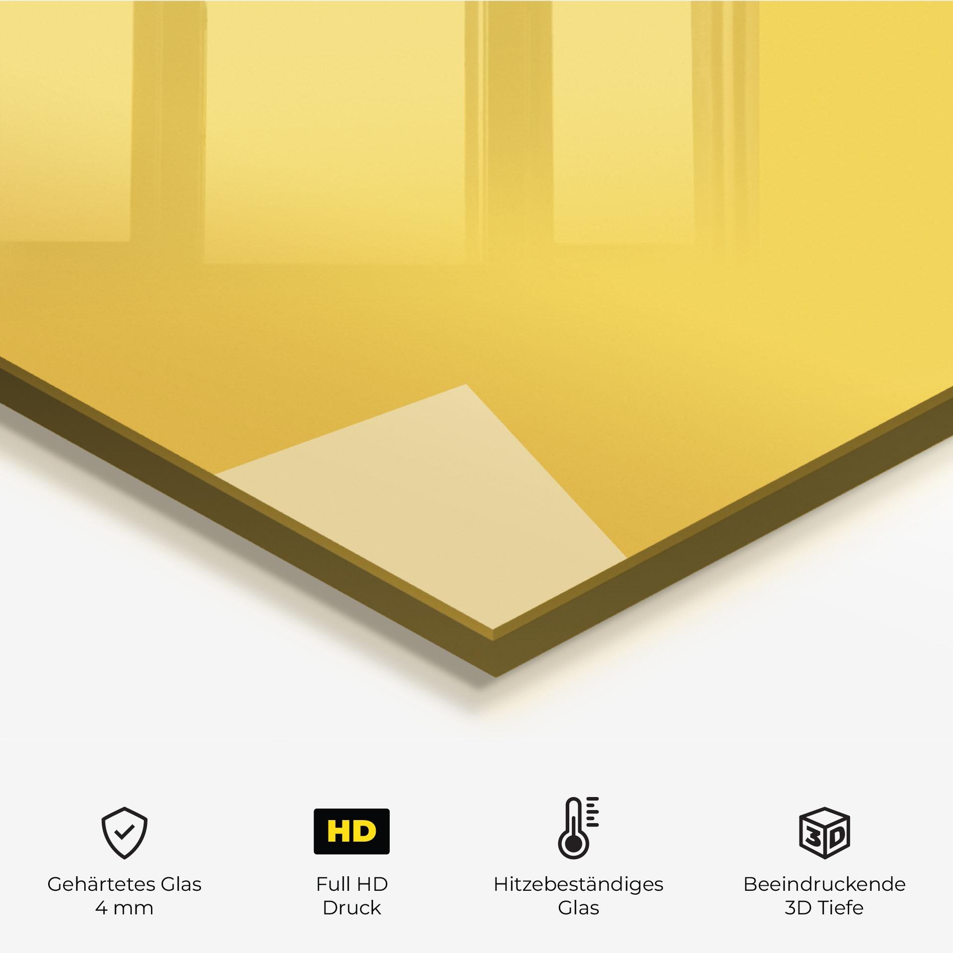 Küchenrückwand Glas Cute Smiling Dog mockup 2