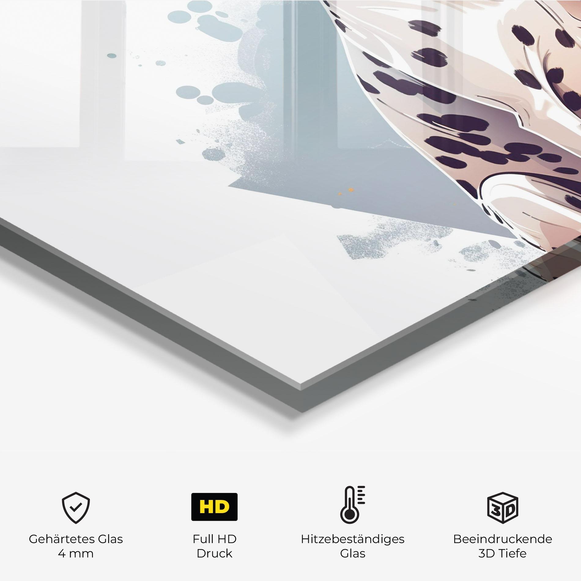 Küchenrückwand Glas Orange Scarf Dalmatian mockup 2