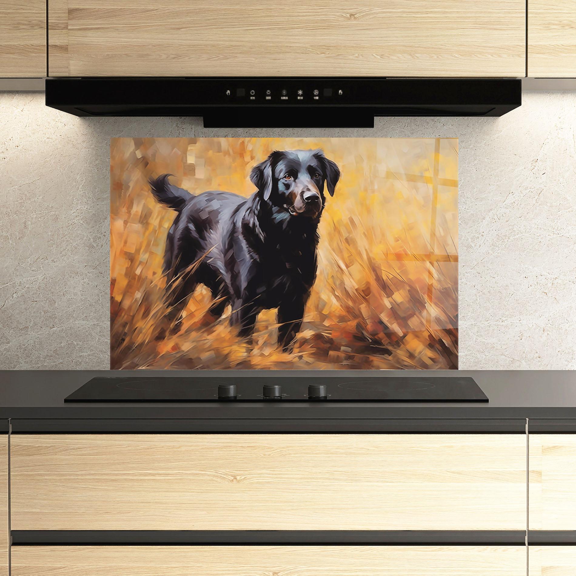 Küchenrückwand Glas Black Pretty Dog mockup 3