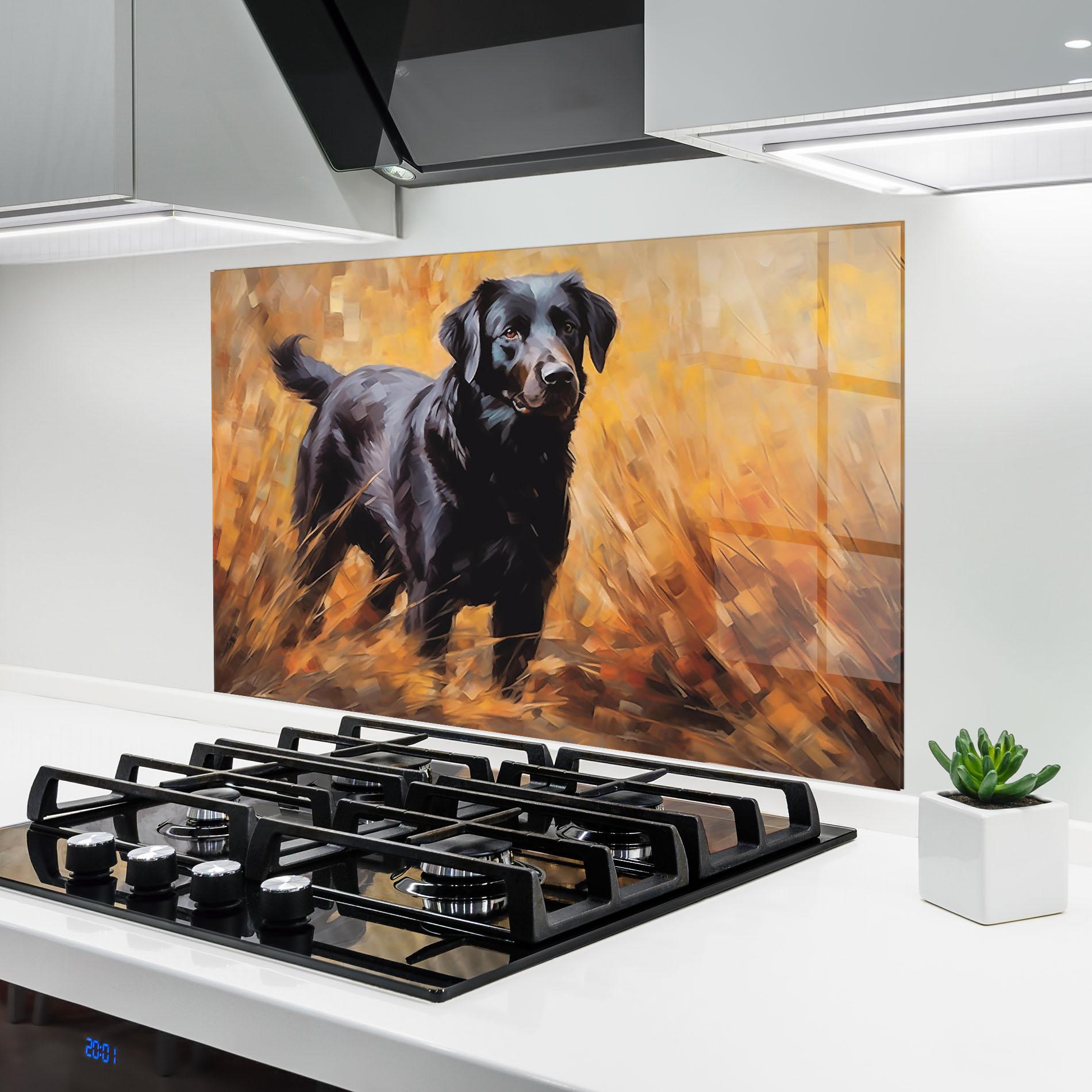 Küchenrückwand Glas Black Pretty Dog mockup 6