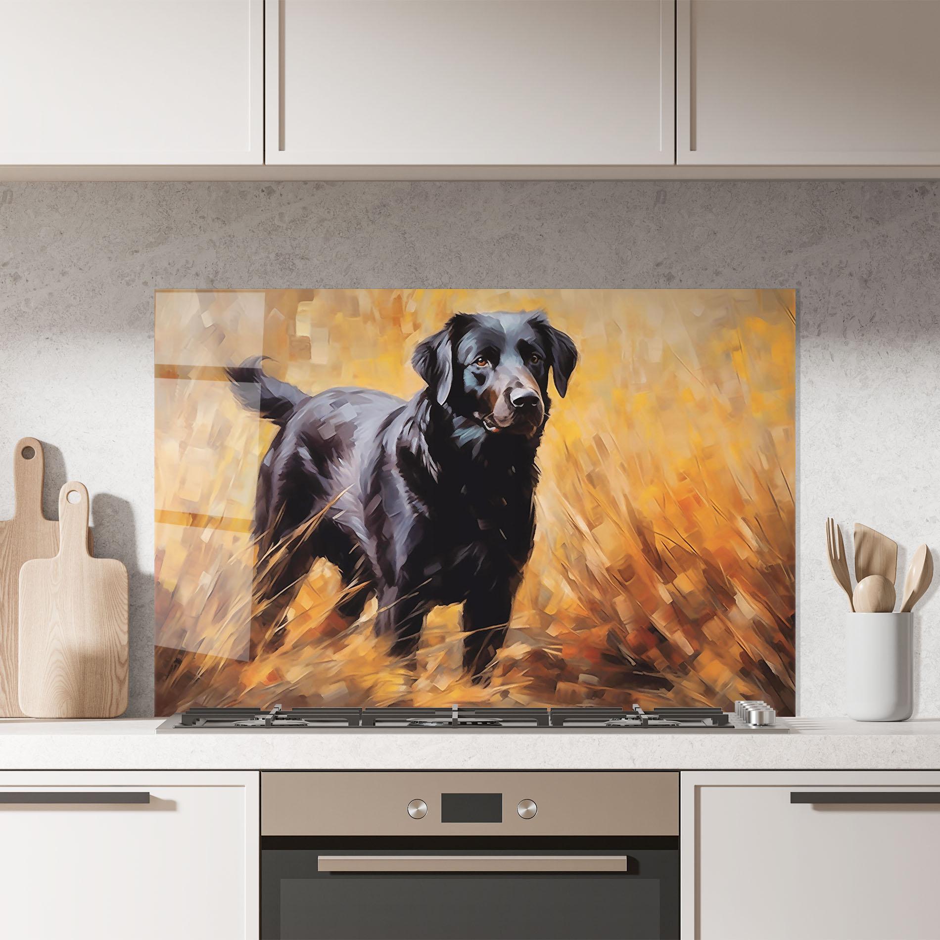 Küchenrückwand Glas Black Pretty Dog mockup 7