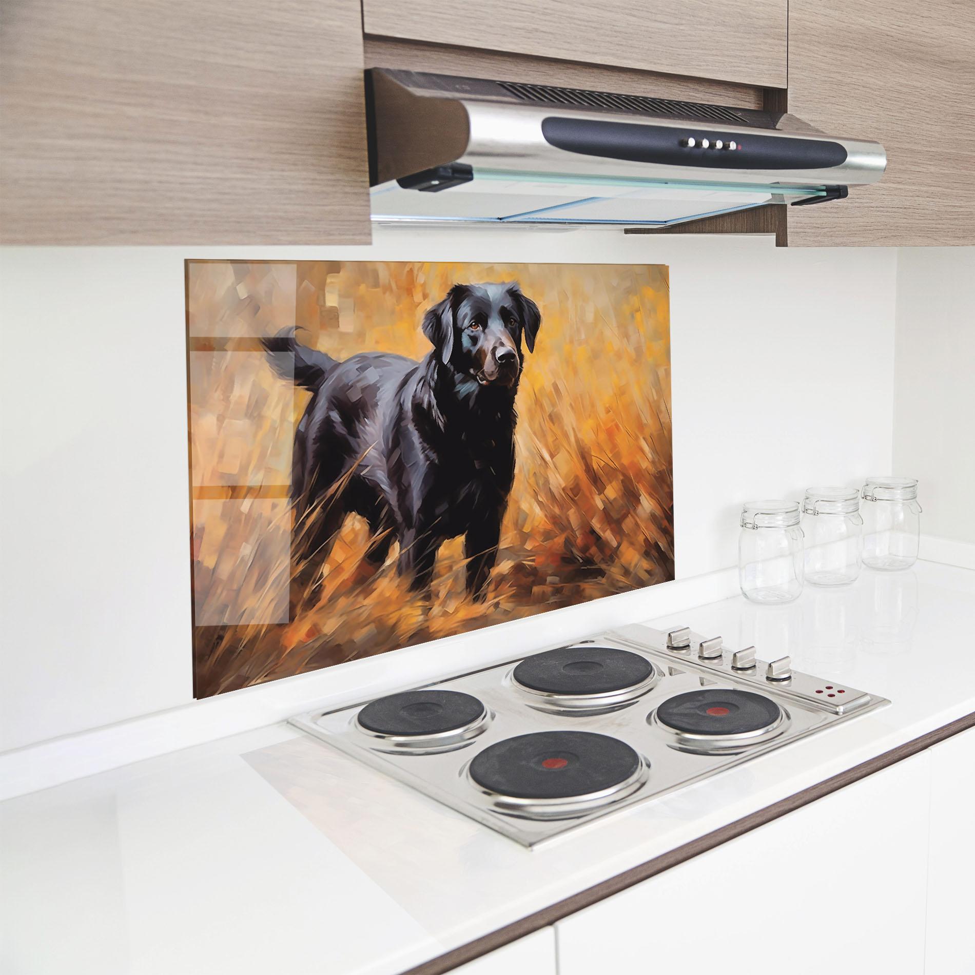Küchenrückwand Glas Black Pretty Dog mockup 8