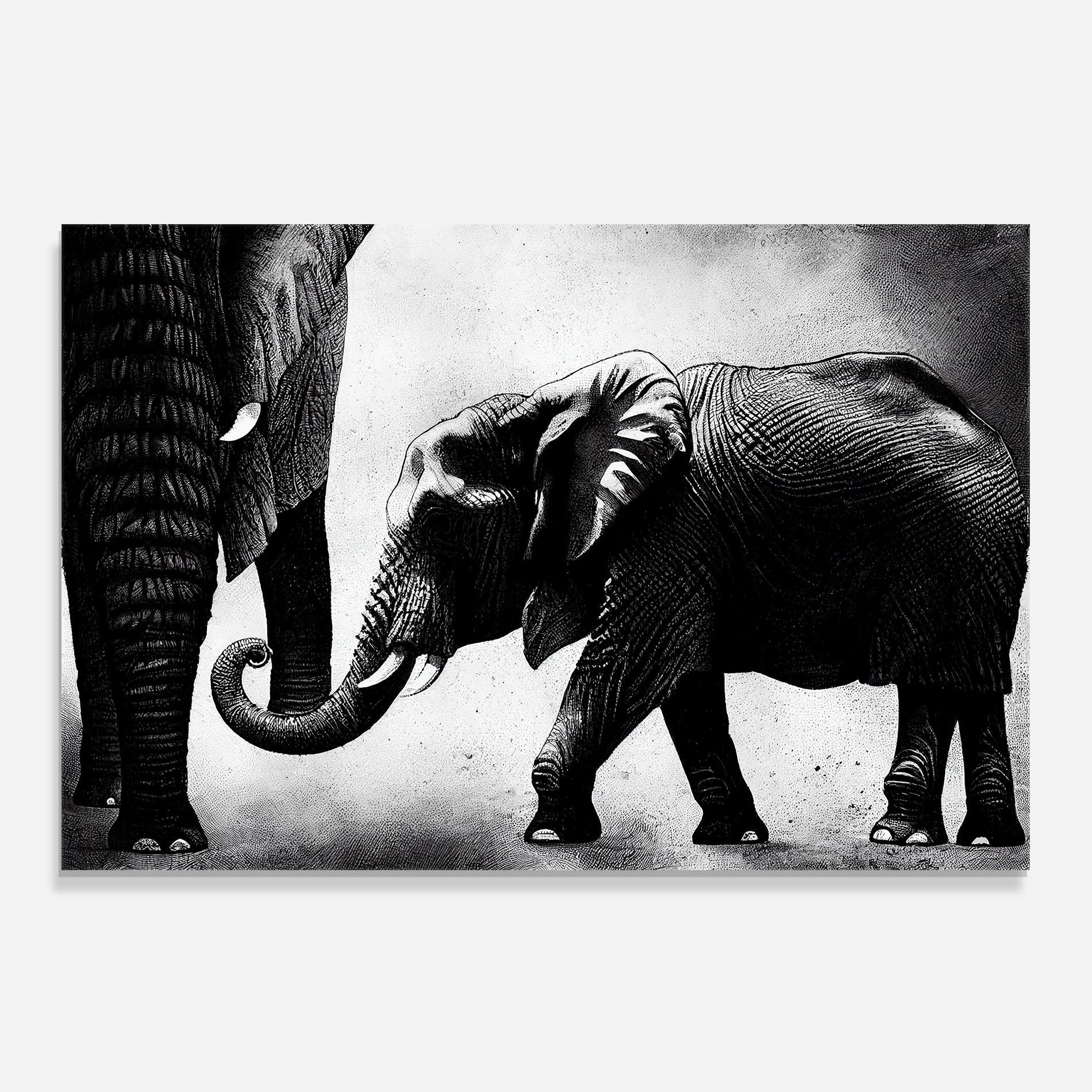 Küchenrückwand Glas Baby Elephant mockup 0