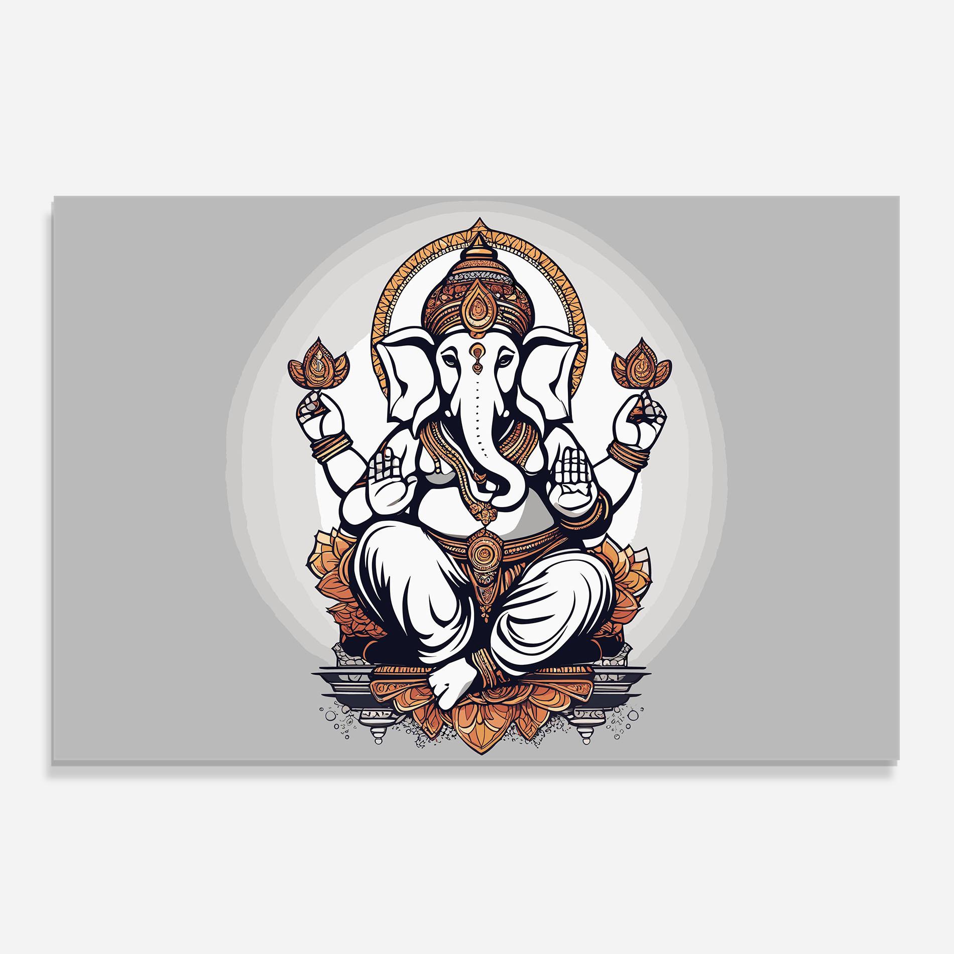 Küchenrückwand Glas Chaturthi Greys mockup 0