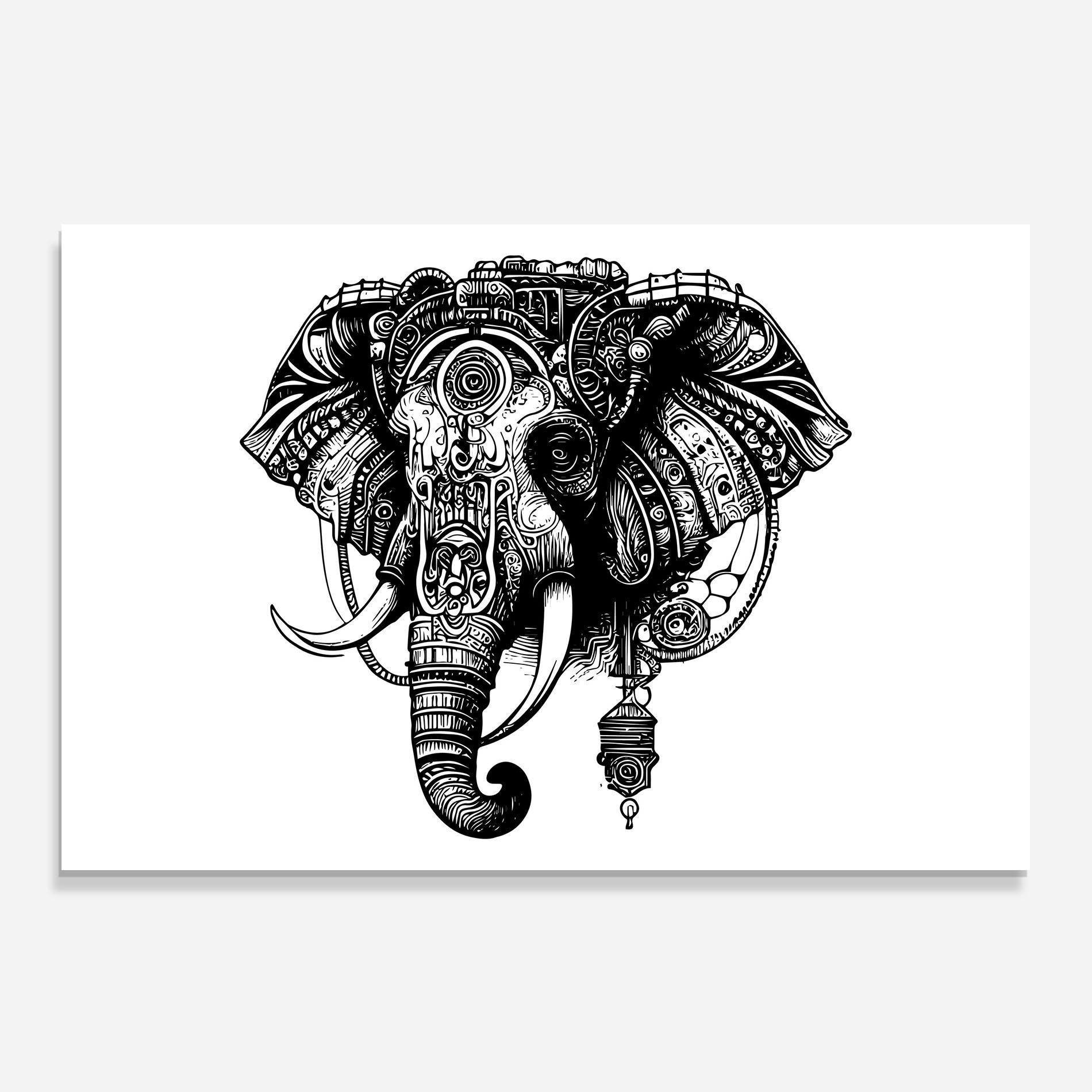 Küchenrückwand Glas Ehephant Head mockup 0