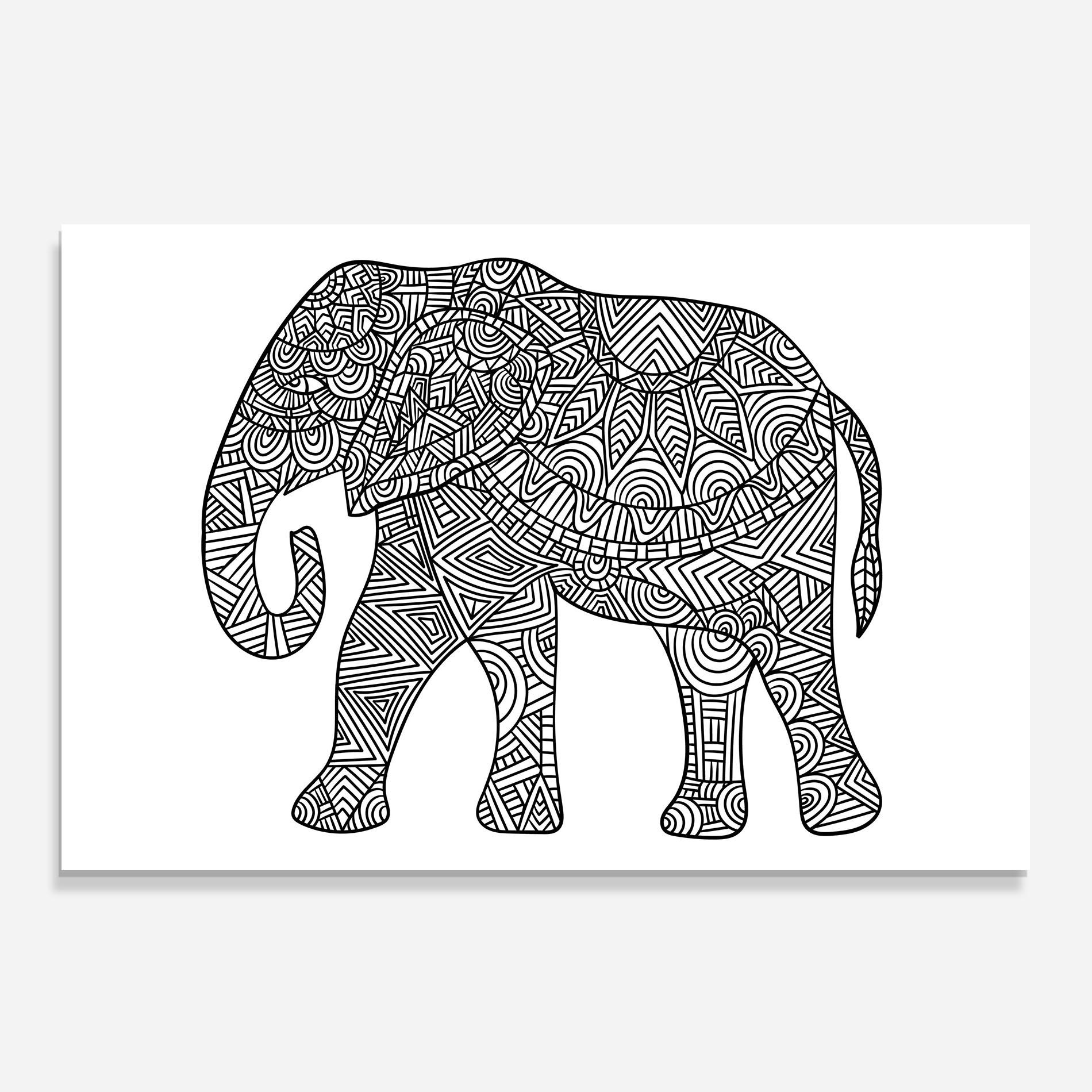 Küchenrückwand Glas Elephant Mandala mockup 0