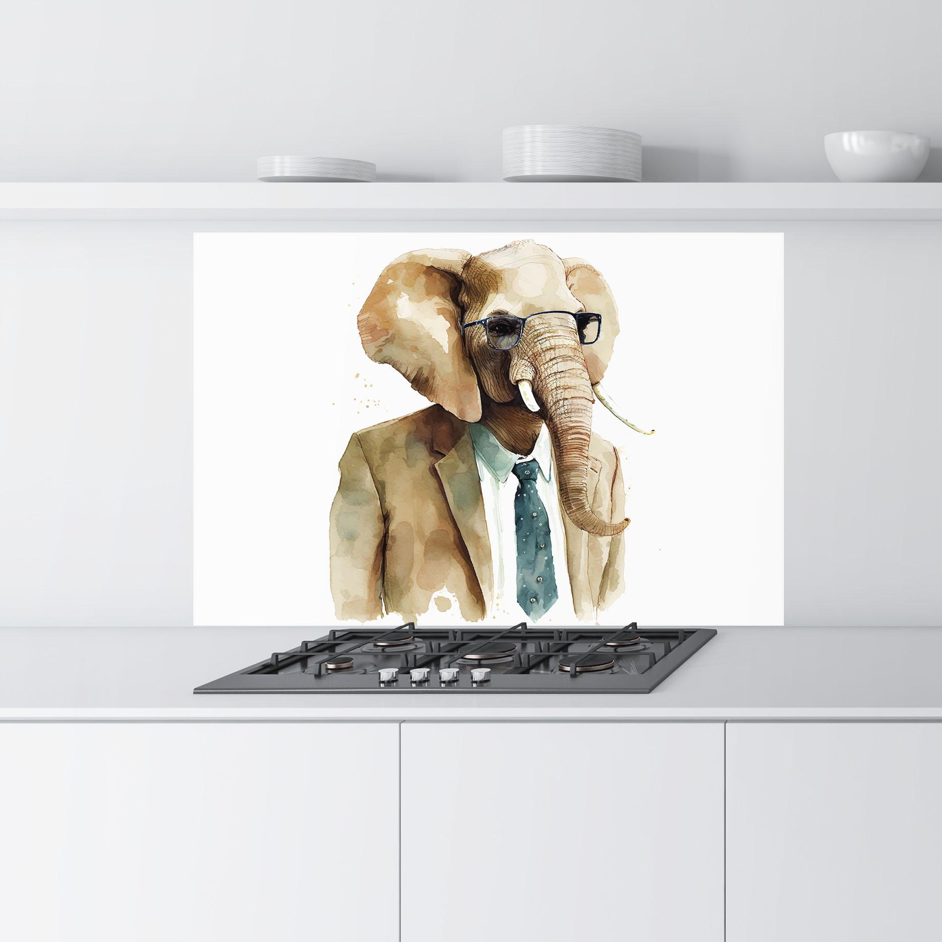 Küchenrückwand Glas Bussines Elephant mockup 9
