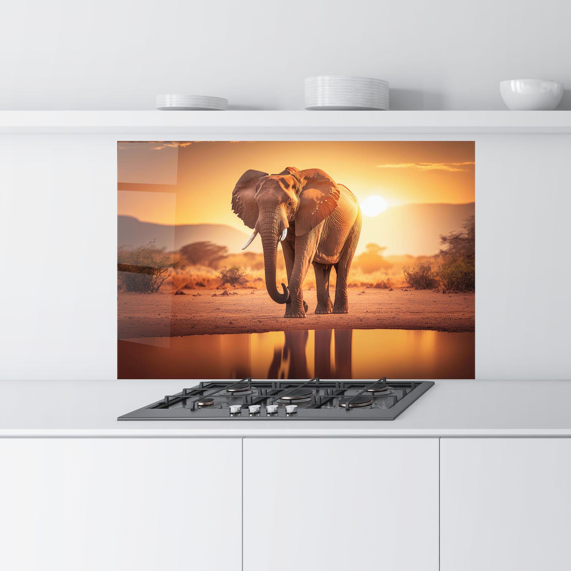 Küchenrückwand Glas Wild Savannah mockup 9
