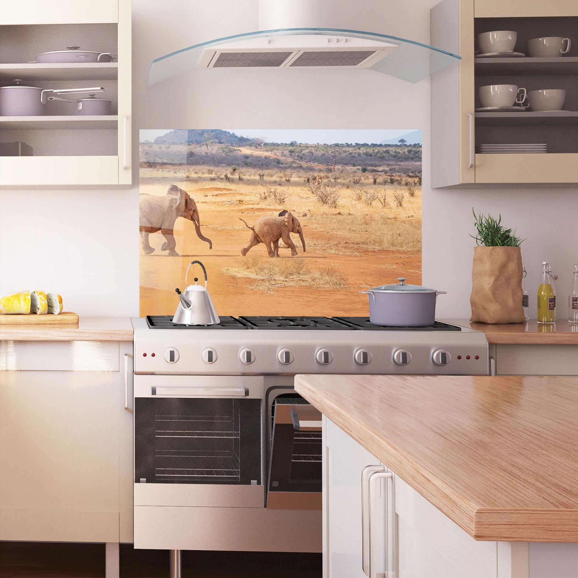 Küchenrückwand Glas Desert Safari mockup 1
