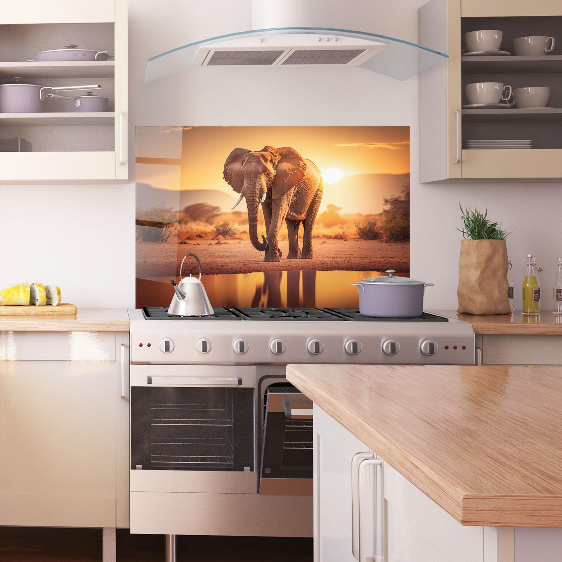 Küchenrückwand Glas Wild Savannah mockup 1
