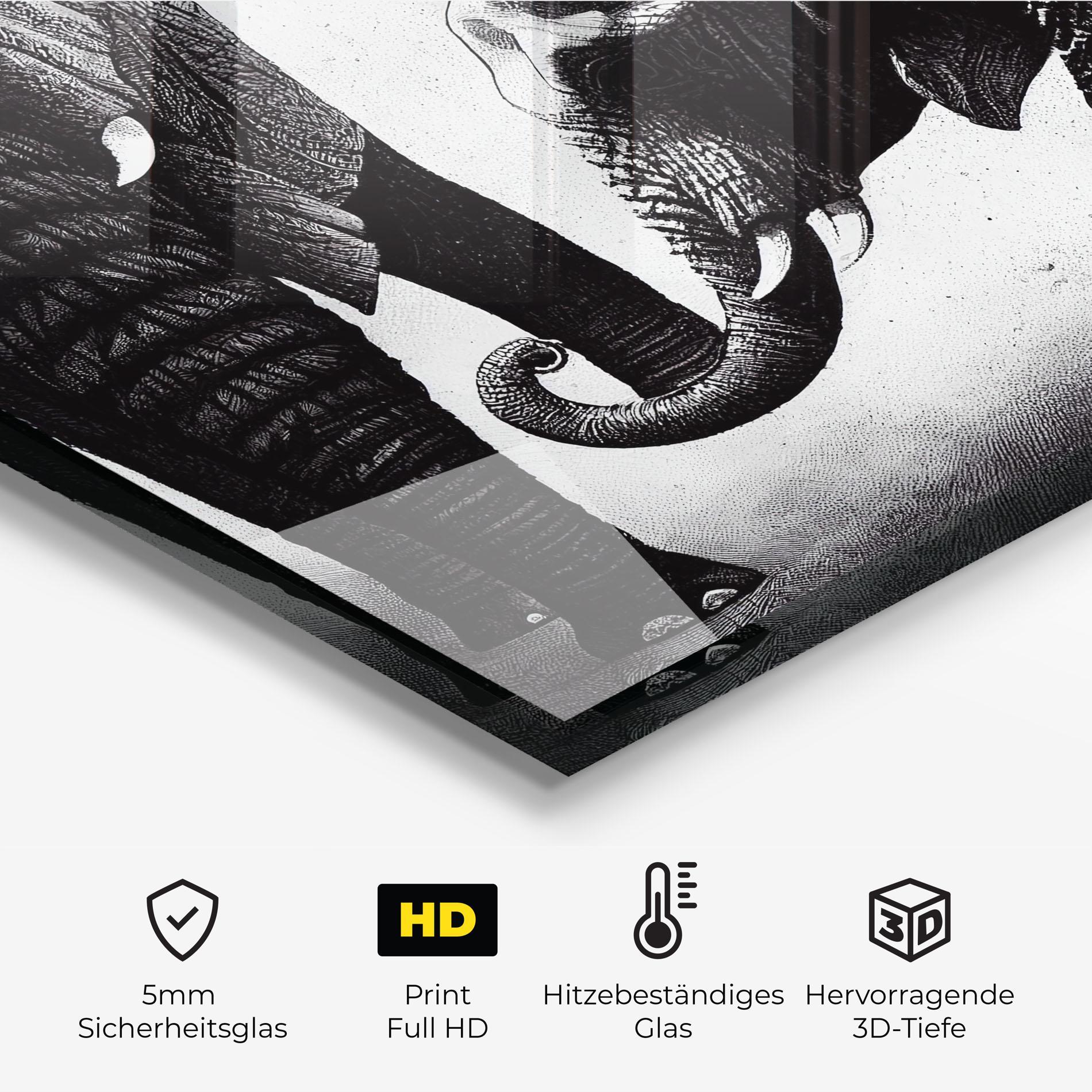 Küchenrückwand Glas Baby Elephant mockup 2