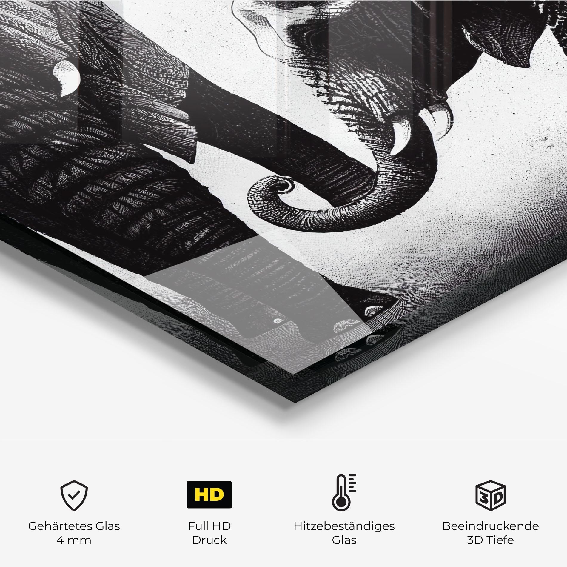 Küchenrückwand Glas Baby Elephant mockup 2