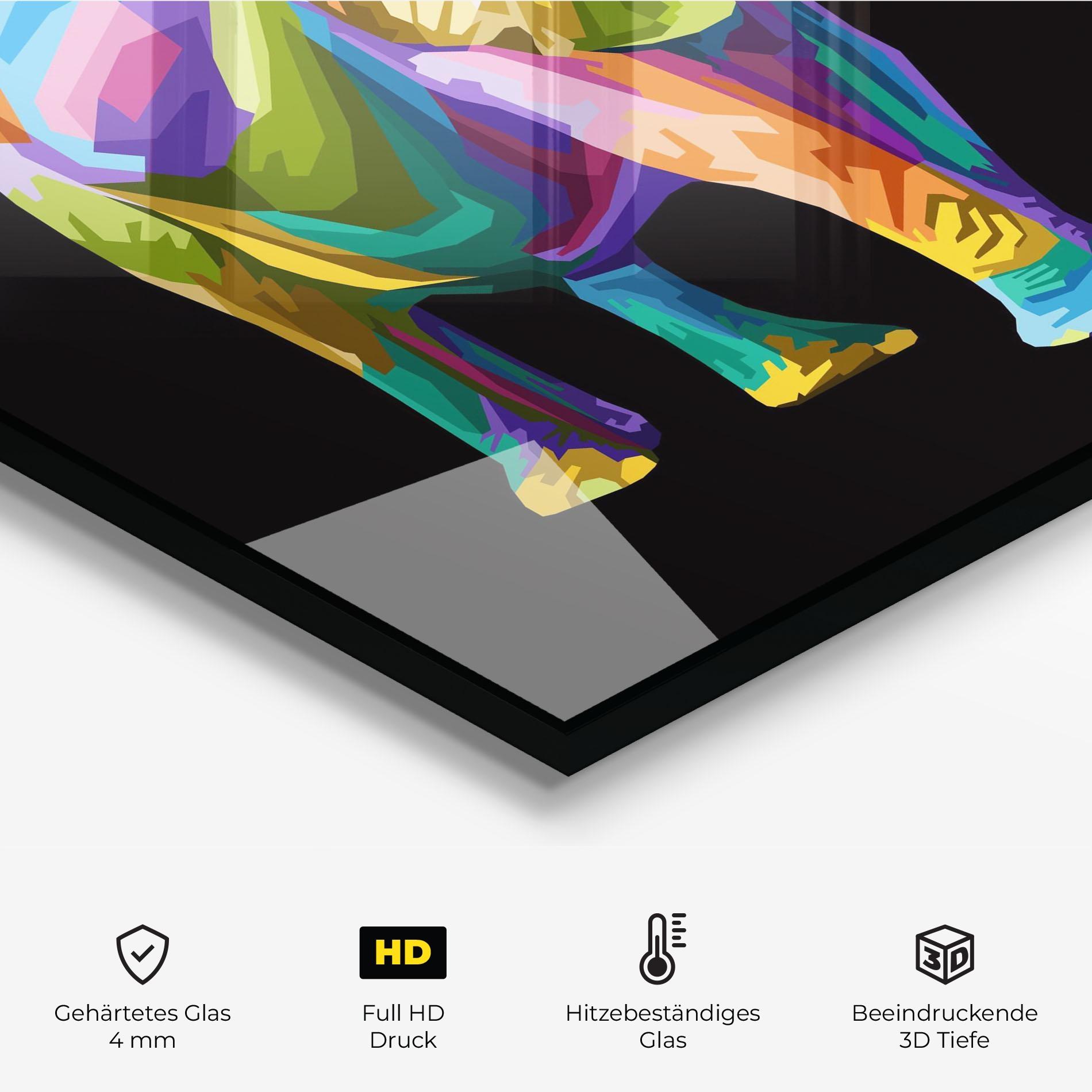 Küchenrückwand Glas Colorful Elephant Art mockup 2