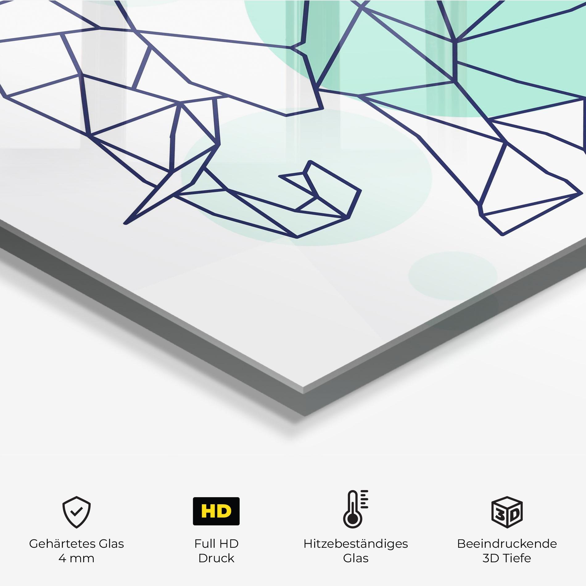 Küchenrückwand Glas Elephant Geometric mockup 2