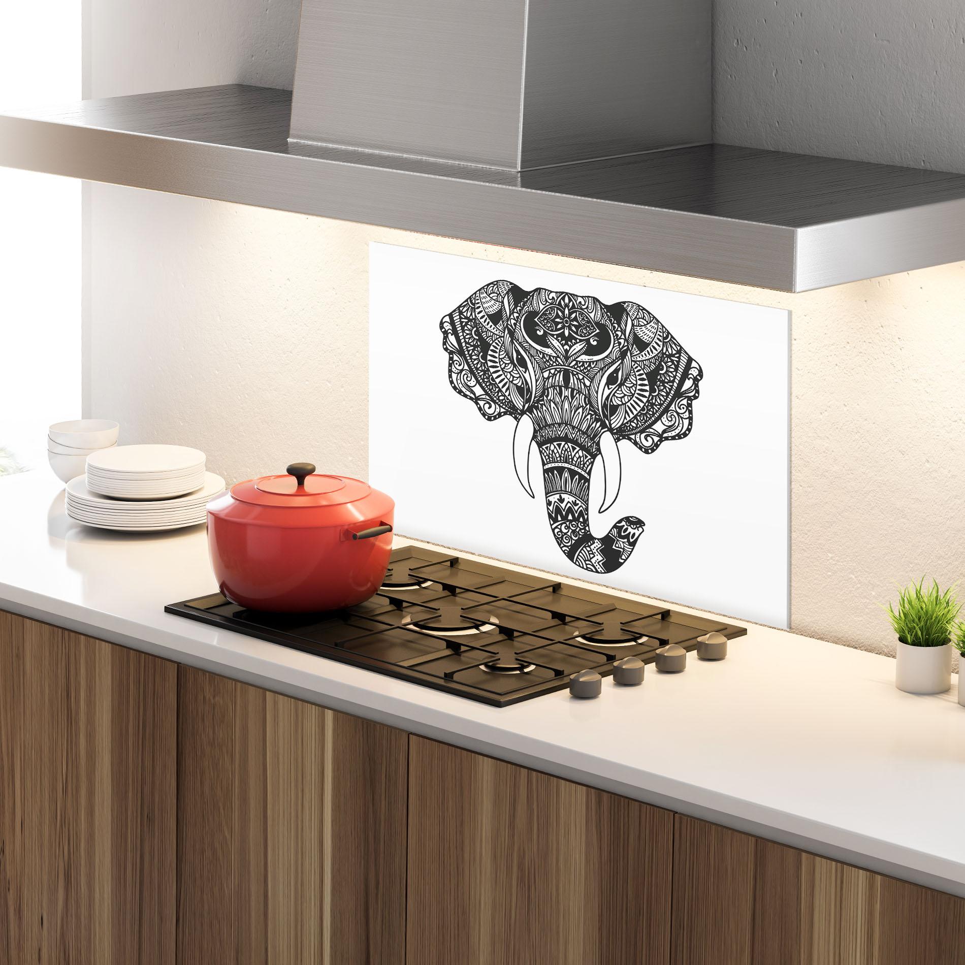 Küchenrückwand Glas Mandala Head mockup 4