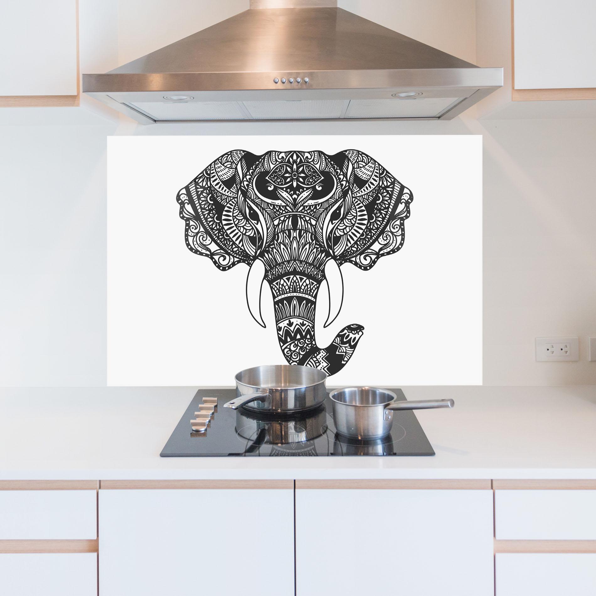 Küchenrückwand Glas Mandala Head mockup 5