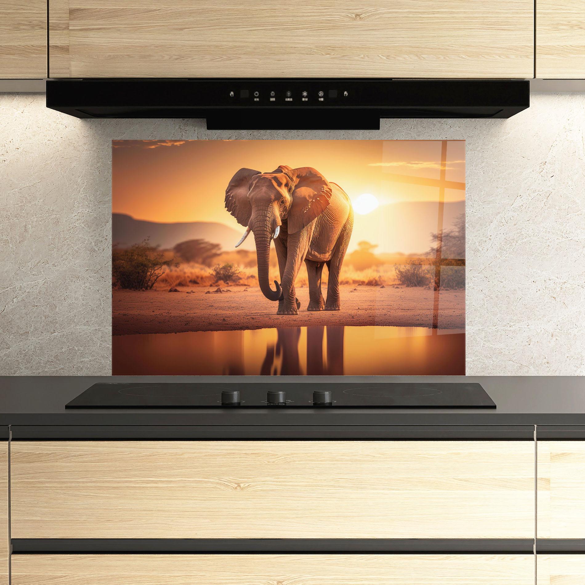 Küchenrückwand Glas Wild Savannah mockup 3