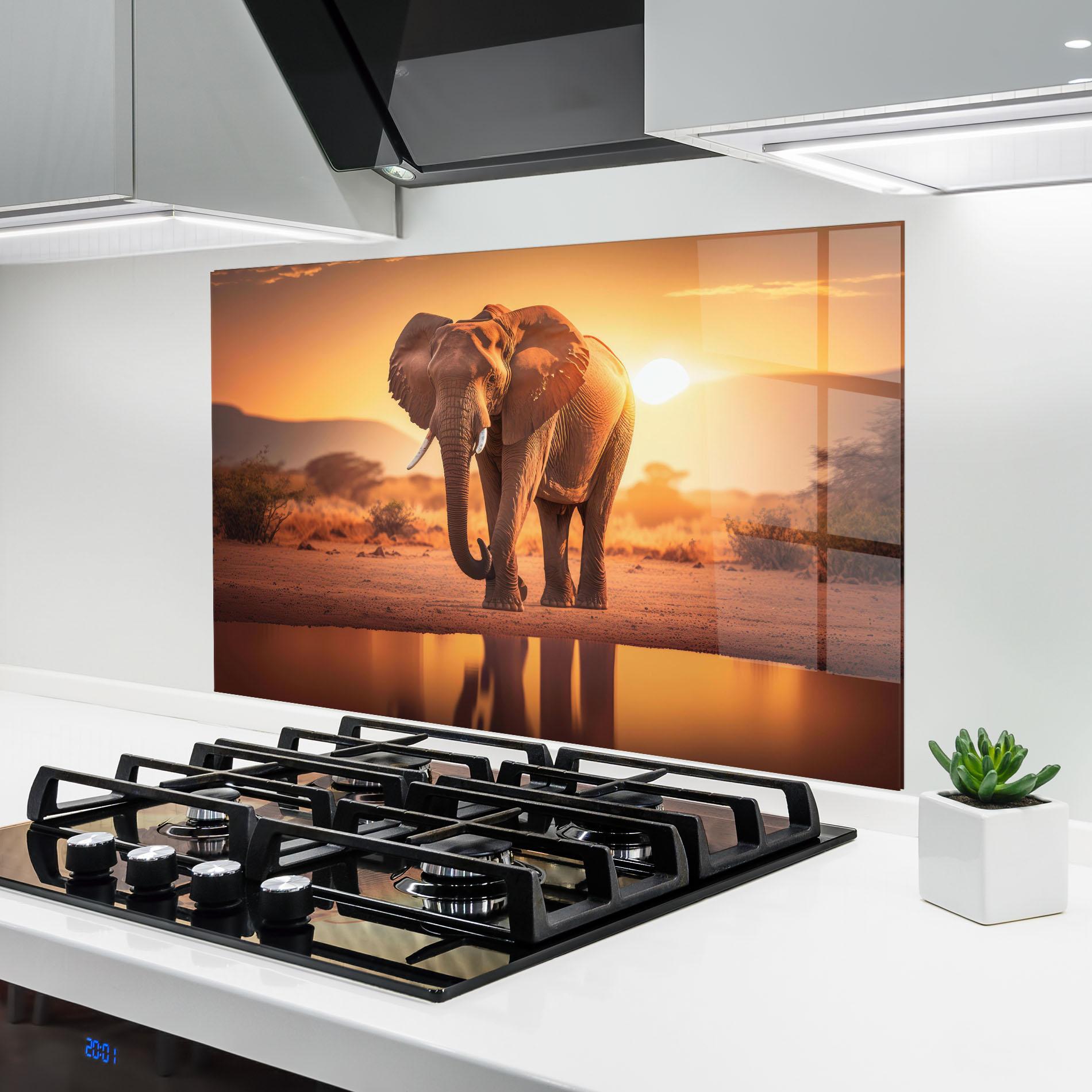 Küchenrückwand Glas Wild Savannah mockup 6