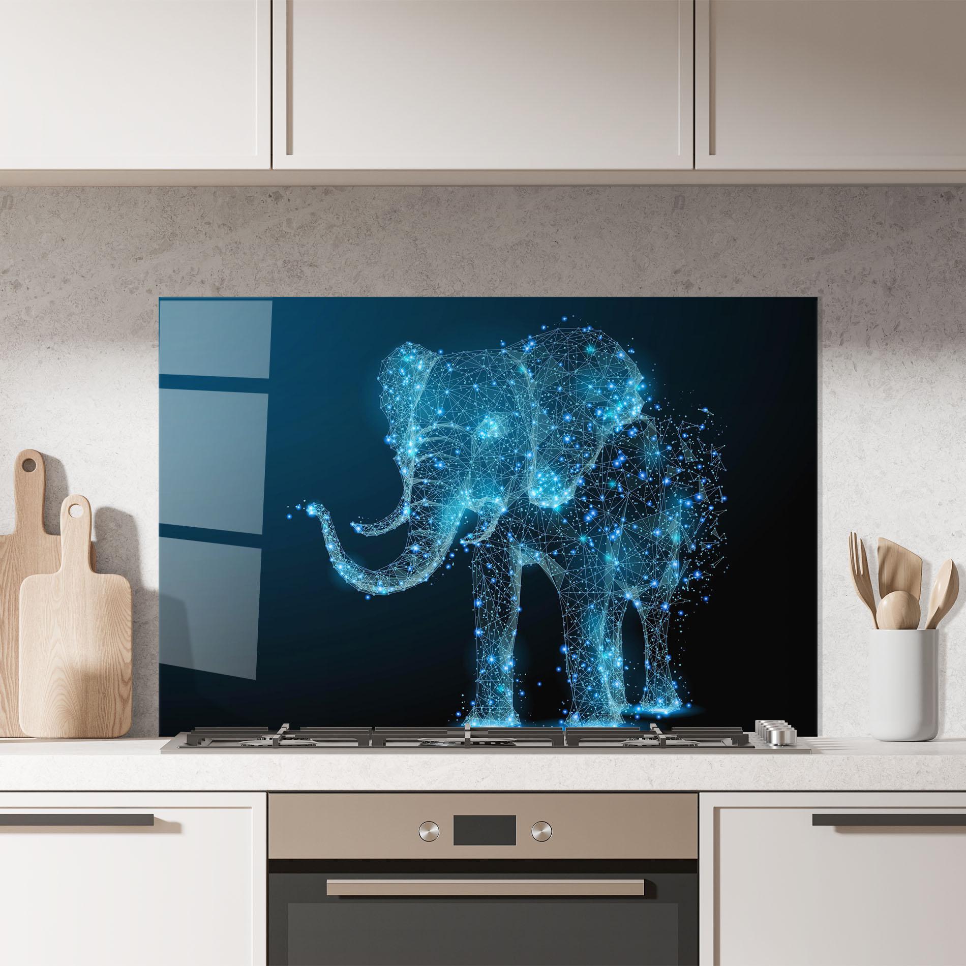 Küchenrückwand Glas Digital Elephant mockup 7