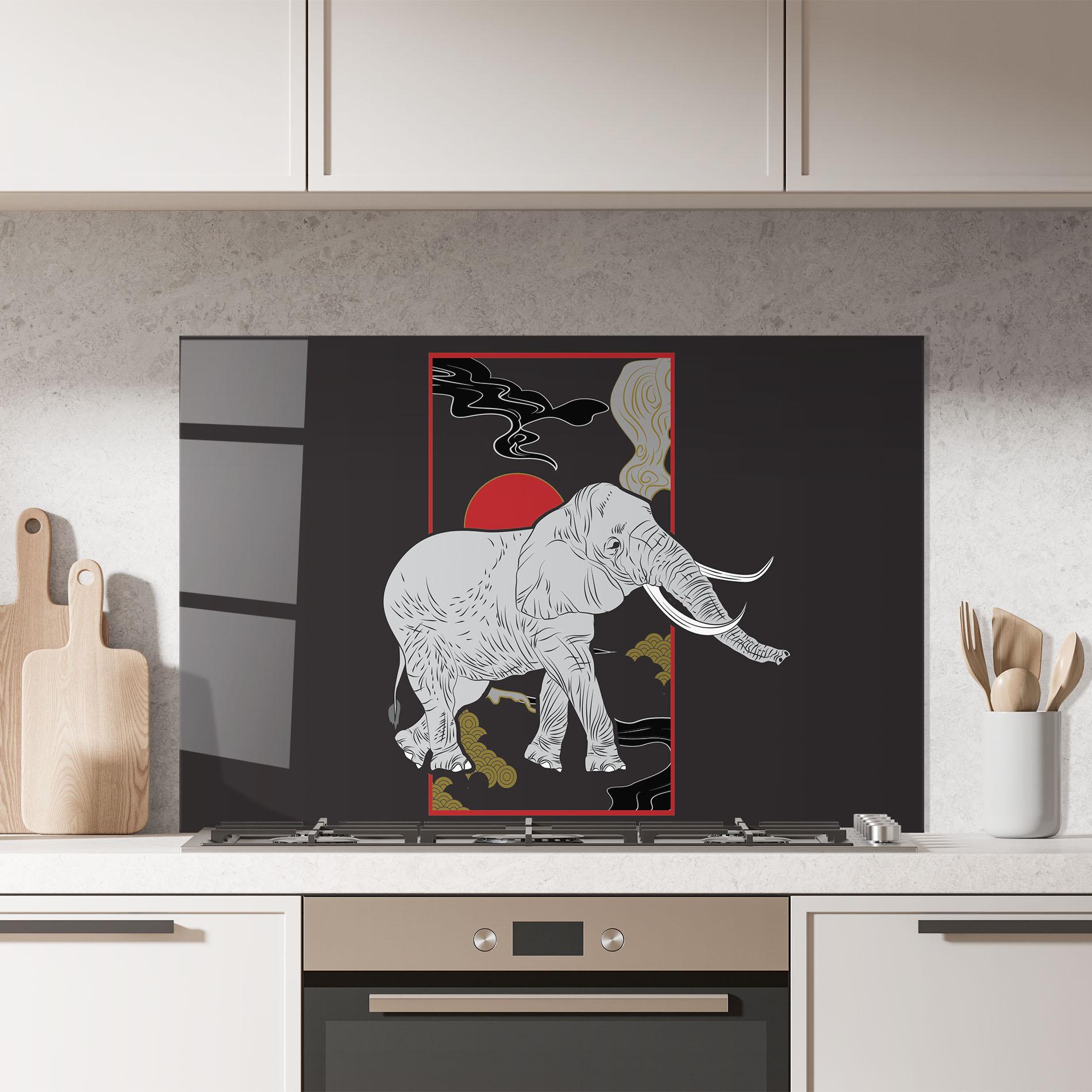 Küchenrückwand Glas Elephant Asia mockup 7