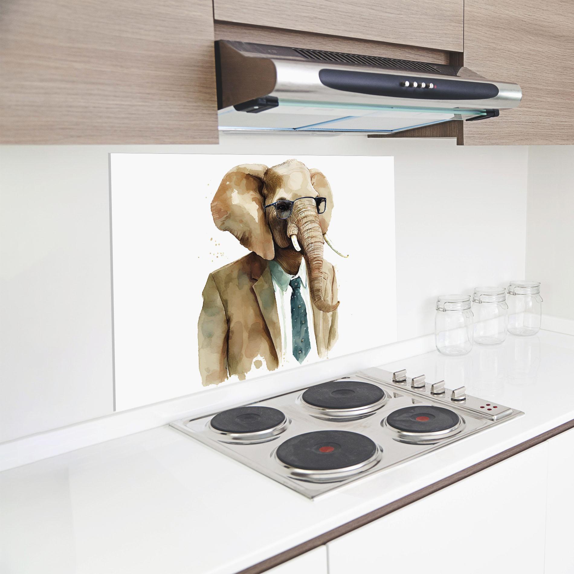 Küchenrückwand Glas Bussines Elephant mockup 8