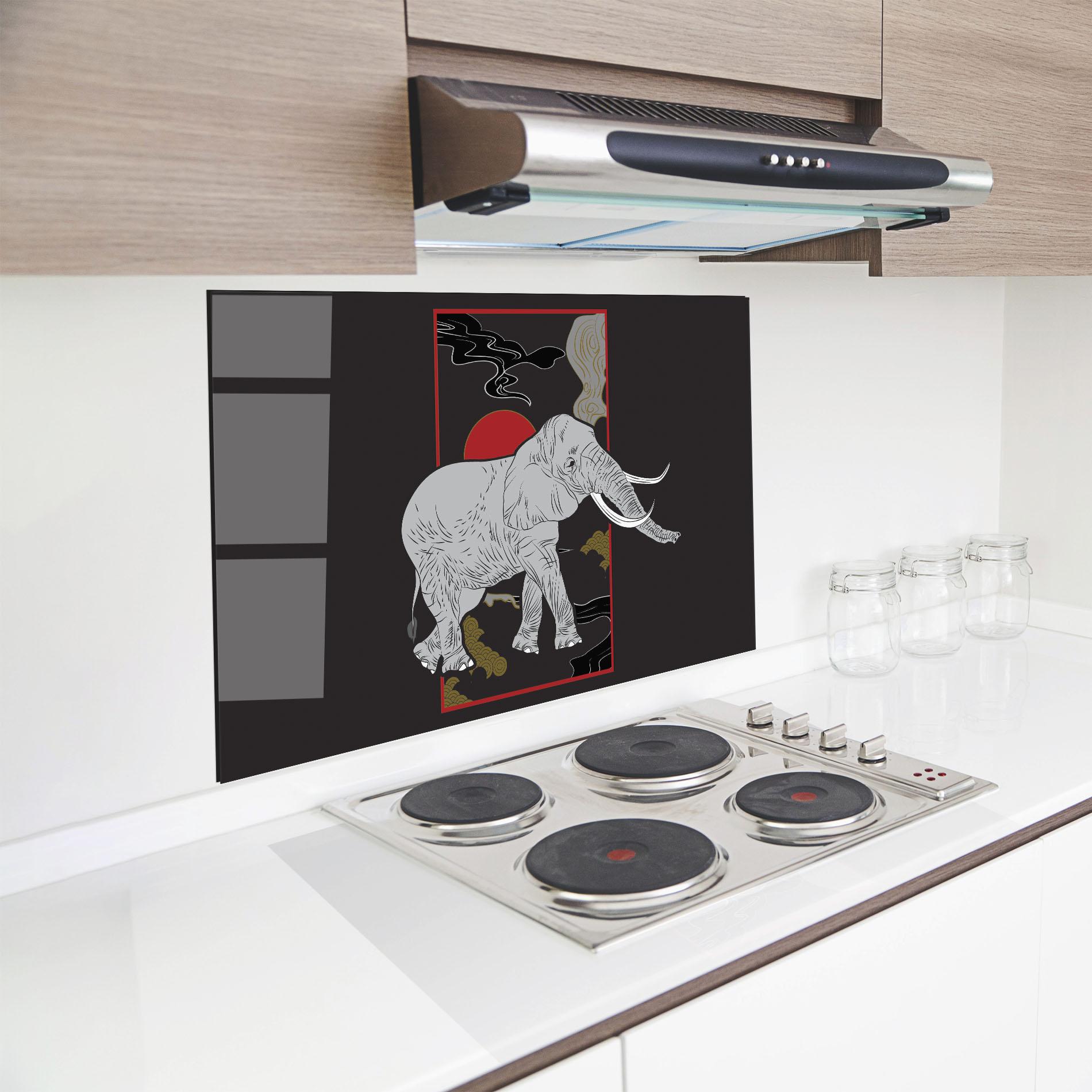 Küchenrückwand Glas Elephant Asia mockup 8
