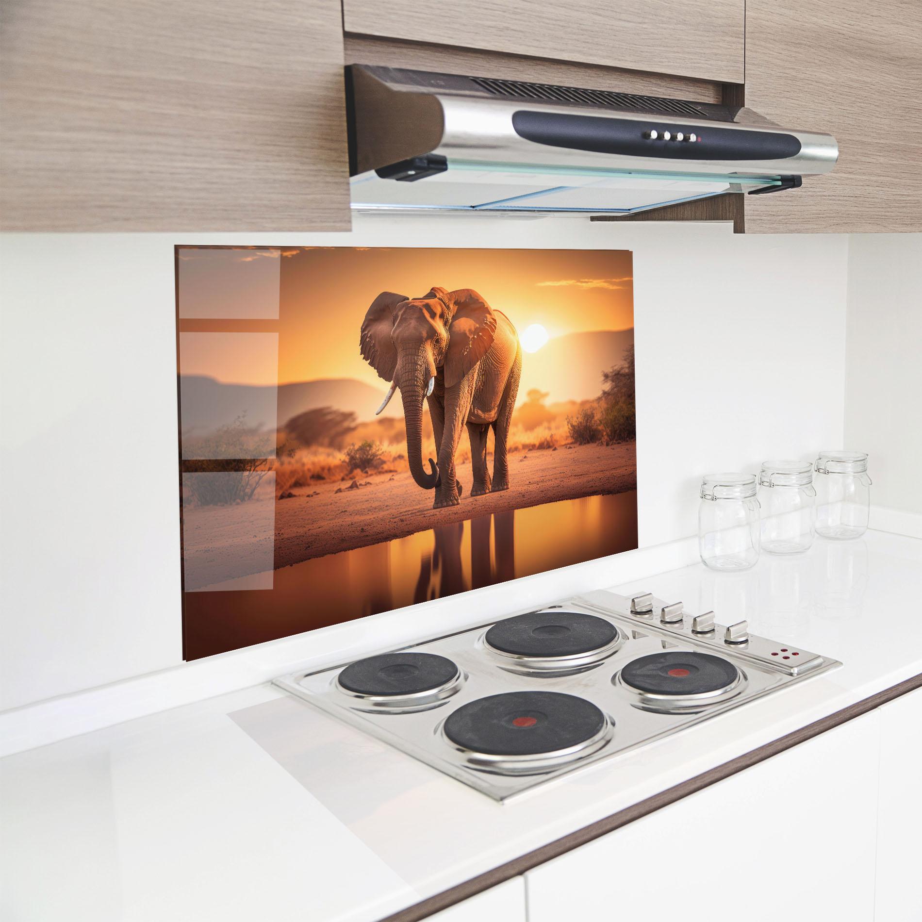 Küchenrückwand Glas Wild Savannah mockup 8