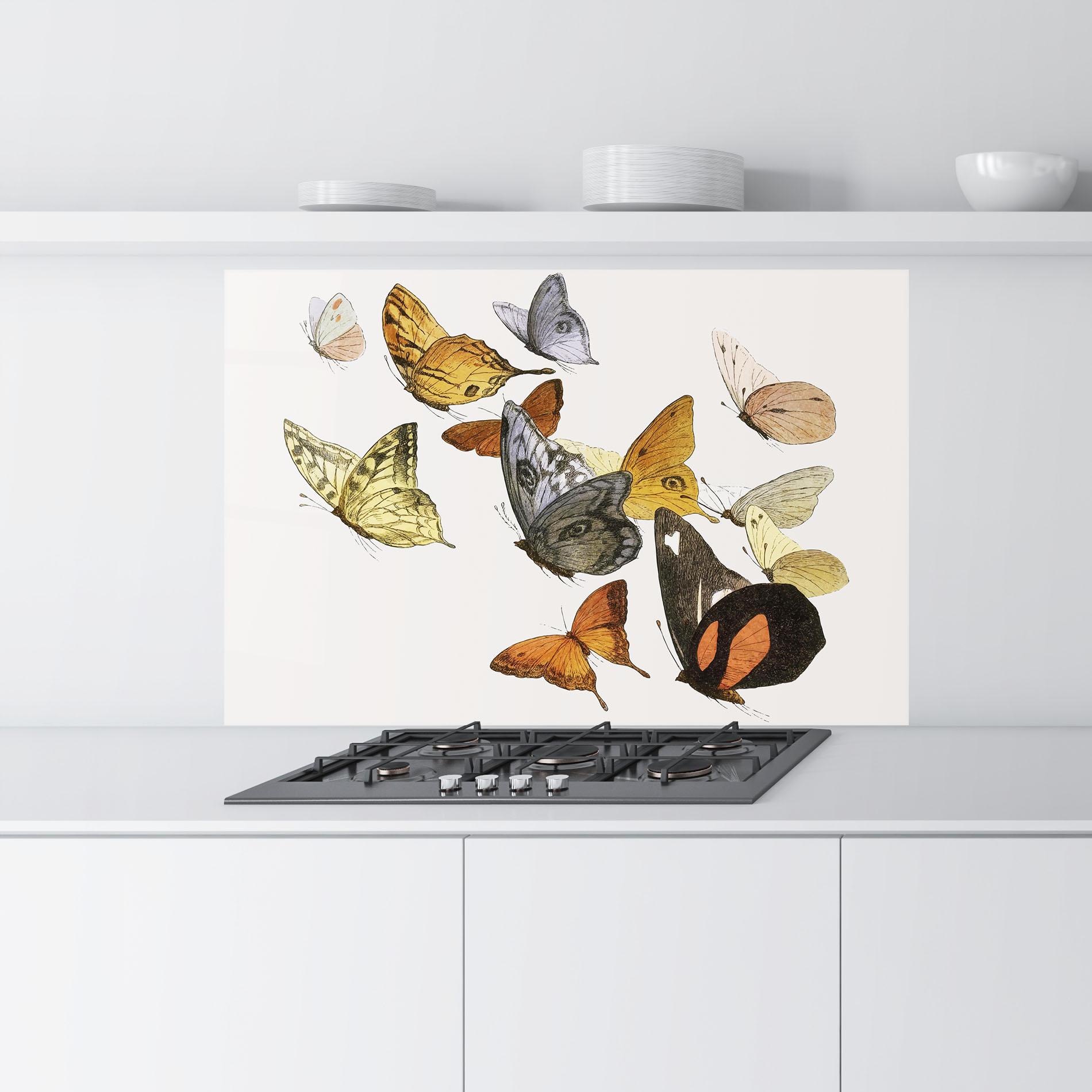 Küchenrückwand Glas Butterfly Floating mockup 9