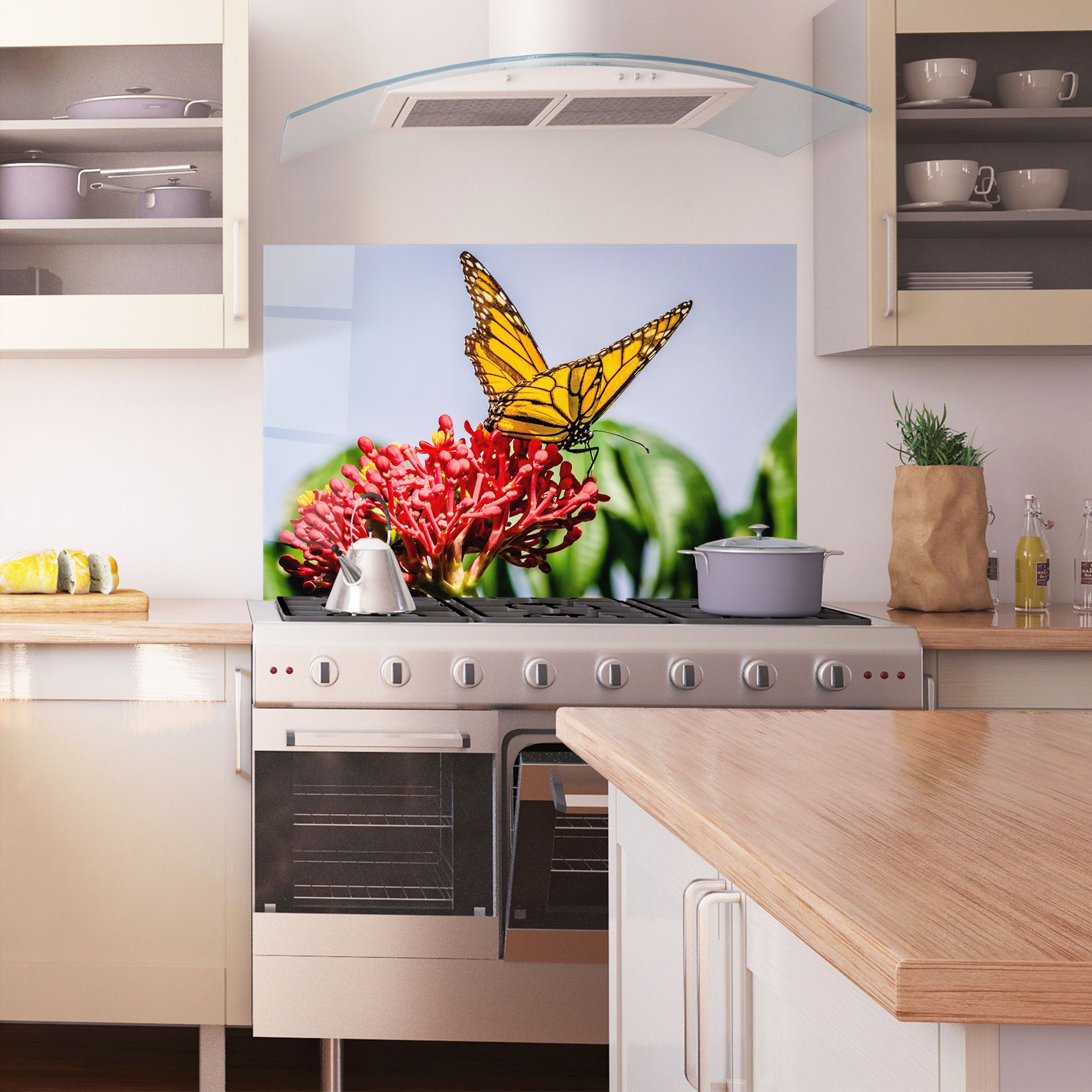 Butterfly On Red Flower mockup 1