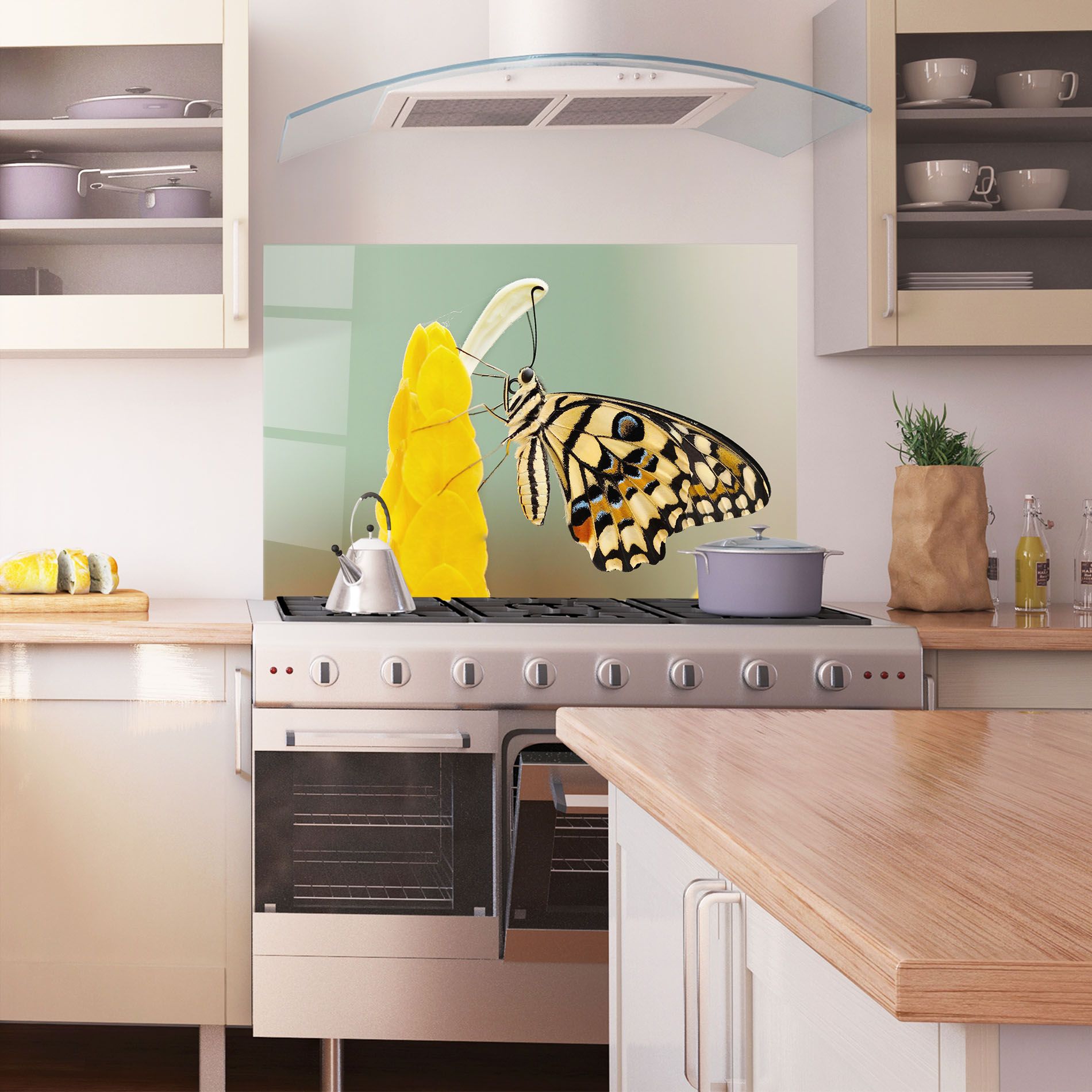 Cream Yellow Butterfly mockup 1