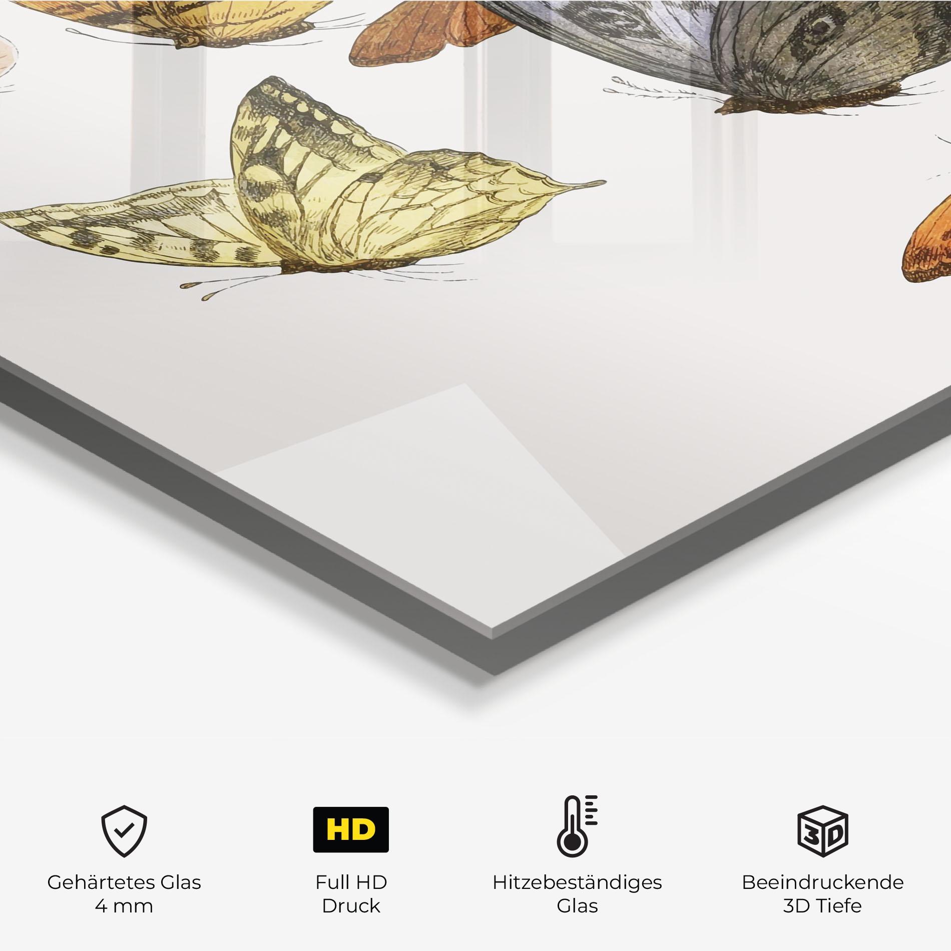Küchenrückwand Glas Butterfly Floating mockup 2