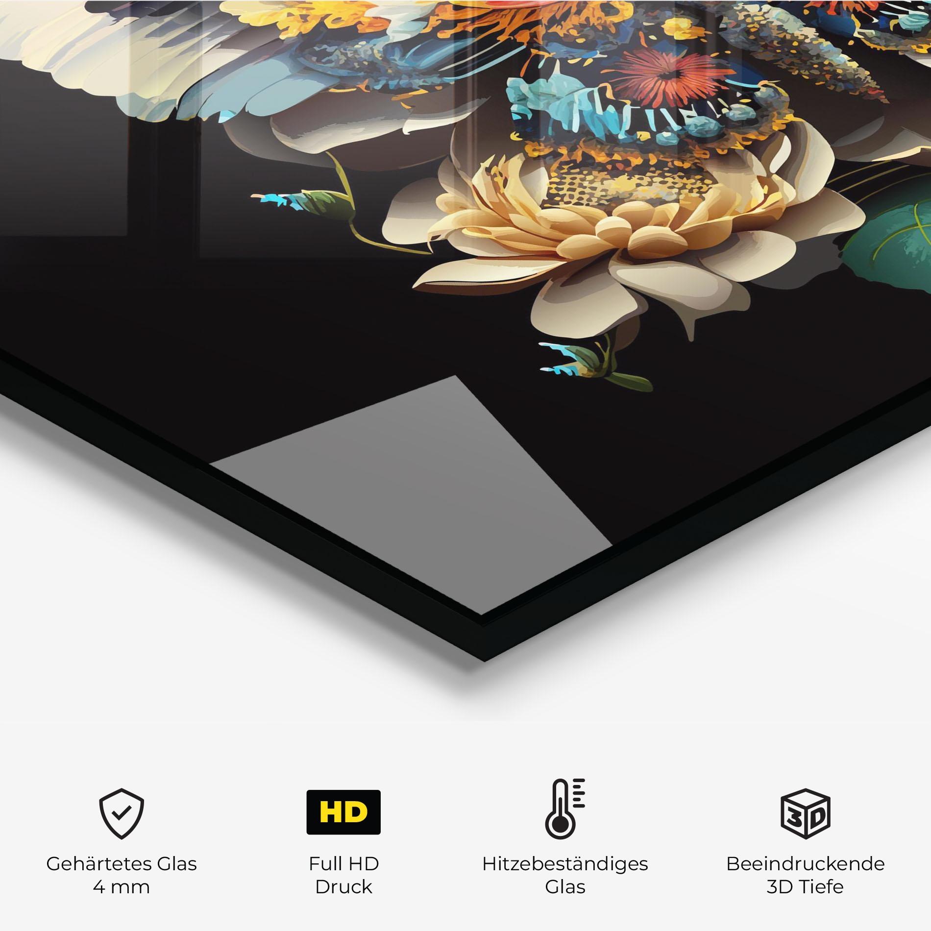 Küchenrückwand Glas Colorful Butterfly mockup 2