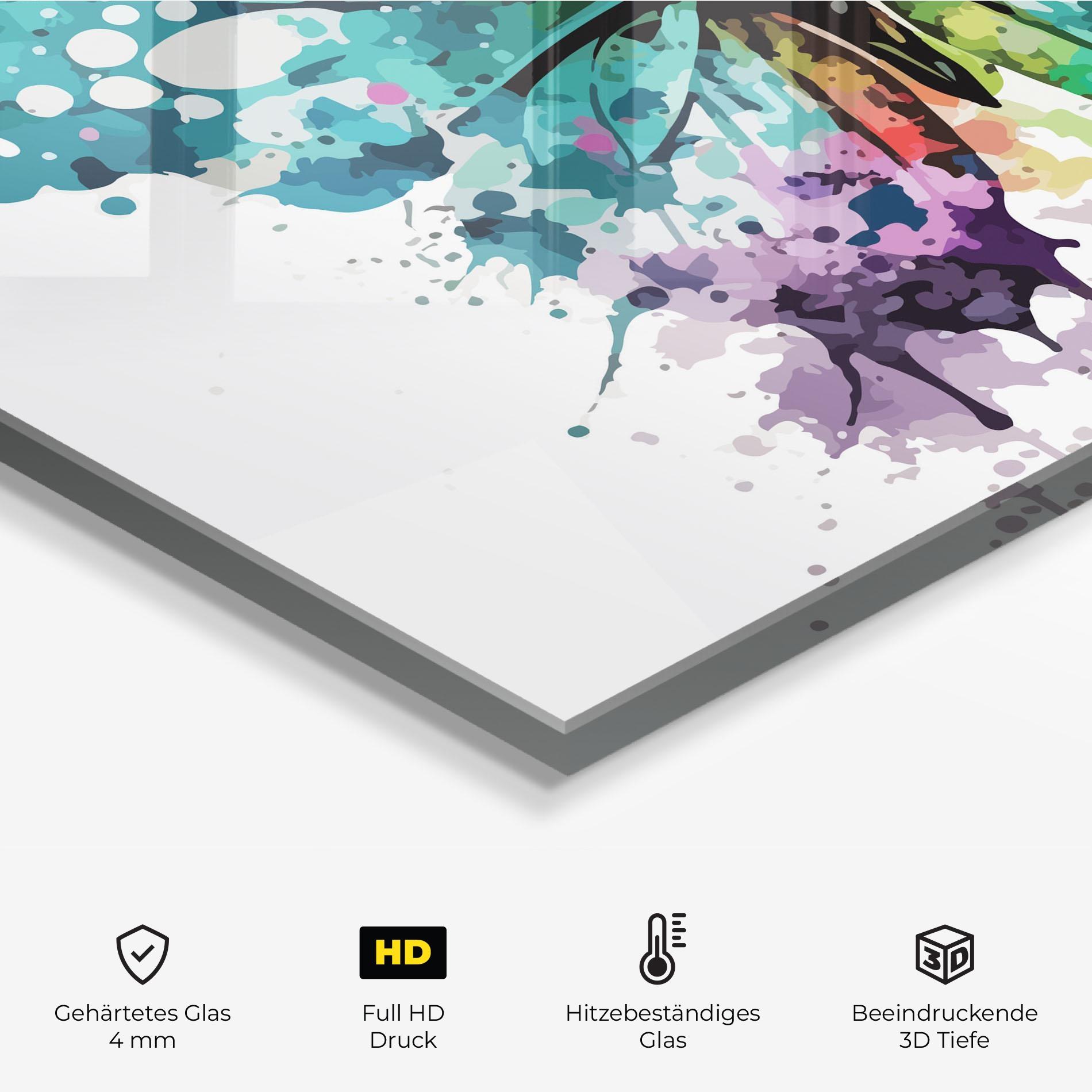 Küchenrückwand Glas Watercolor Pretty Butterfly mockup 2