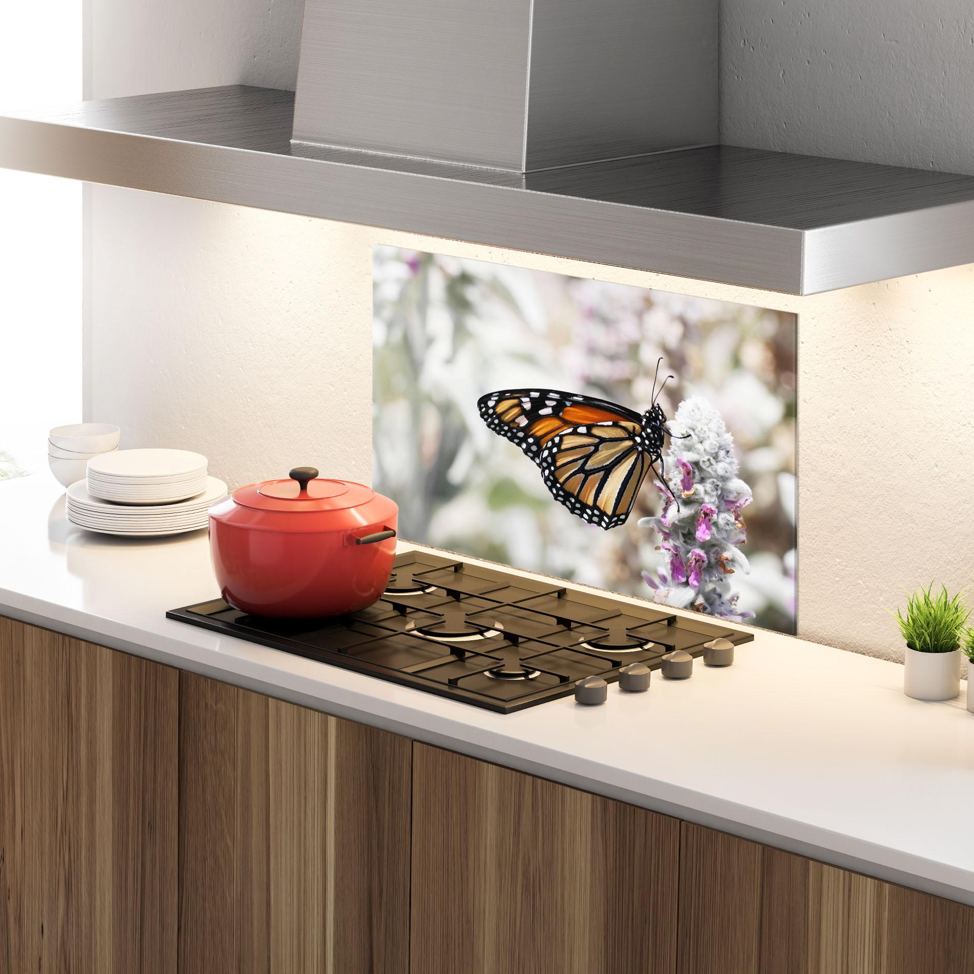 Küchenrückwand Glas Beauty Butterfly mockup 4