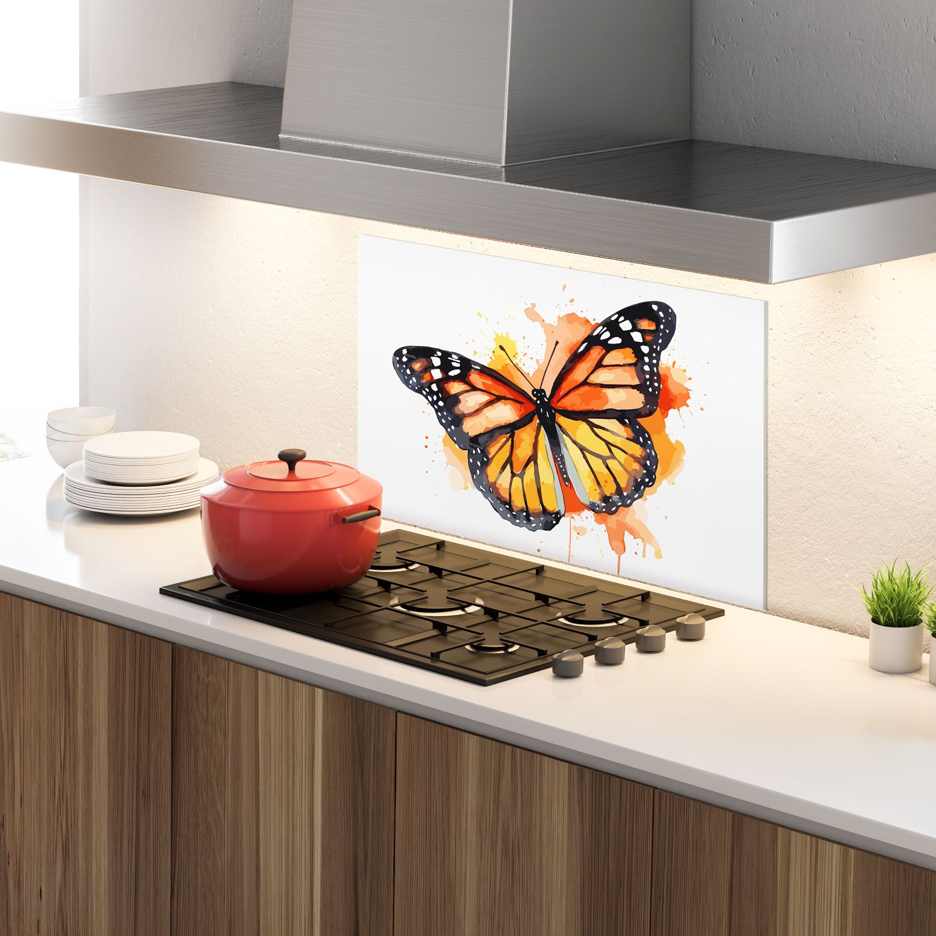 Orange Watercolor Butterfly mockup 4