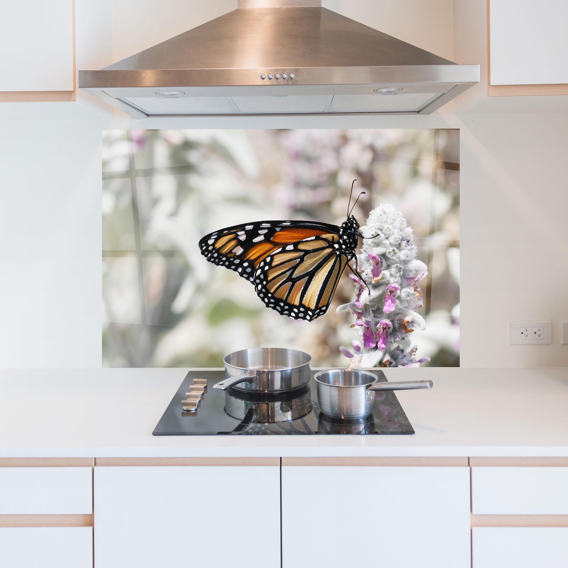 Küchenrückwand Glas Beauty Butterfly mockup 5