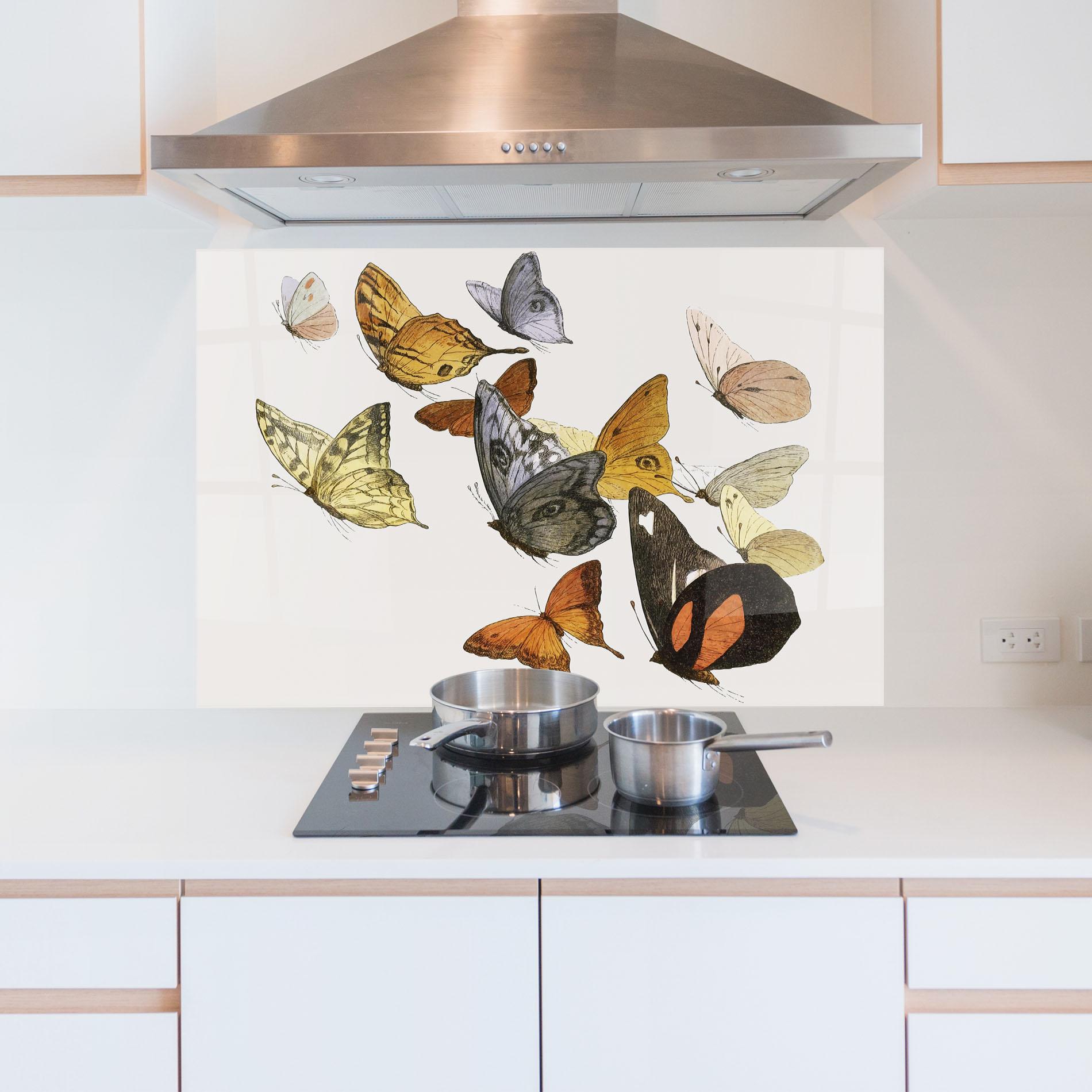 Küchenrückwand Glas Butterfly Floating mockup 5