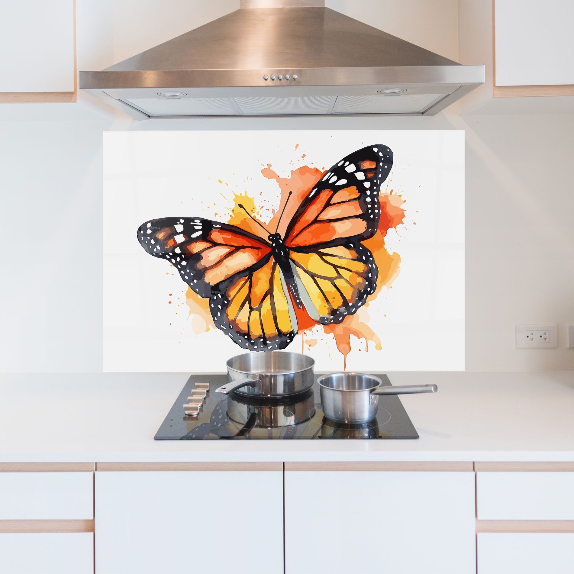 Orange Watercolor Butterfly mockup 5