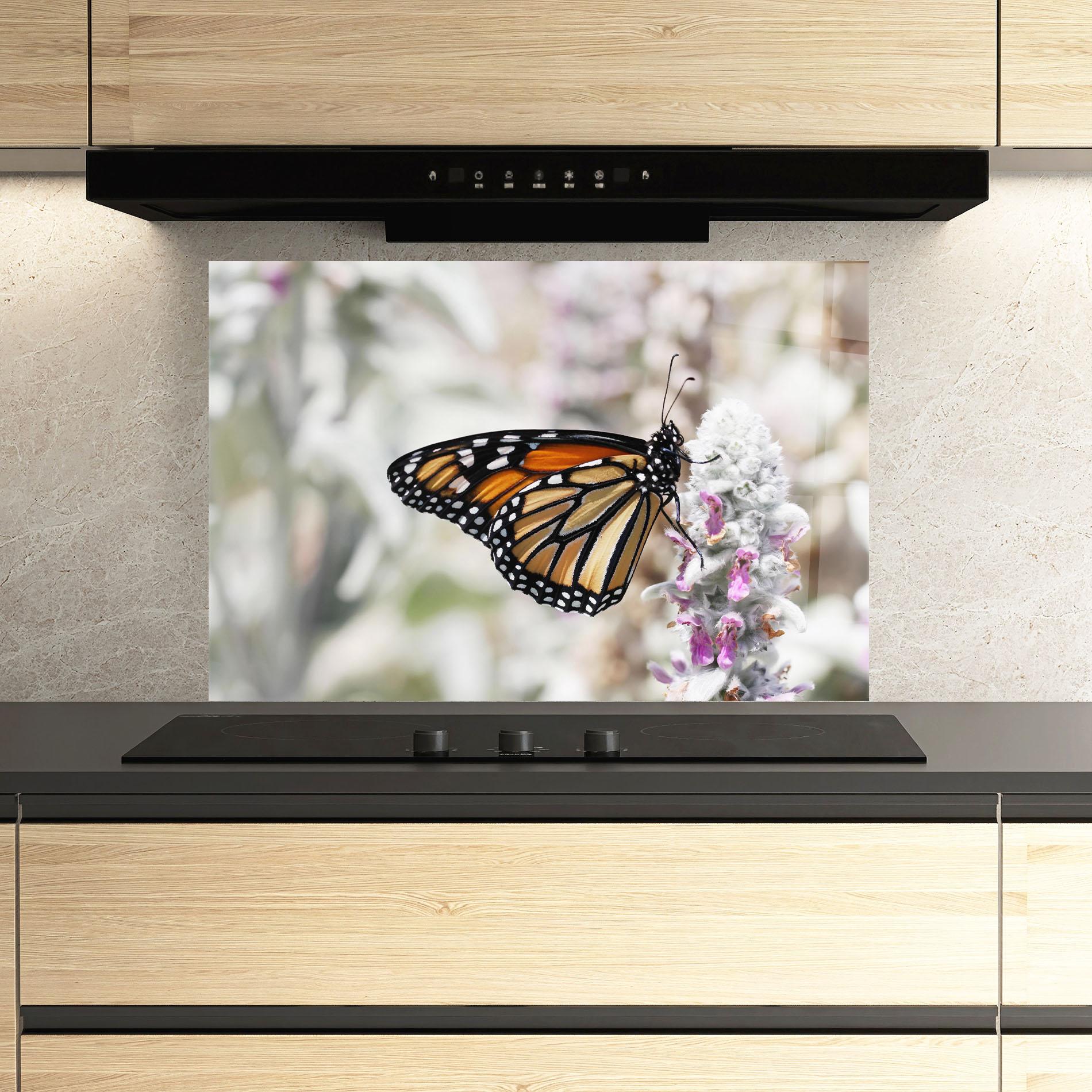Küchenrückwand Glas Beauty Butterfly mockup 3