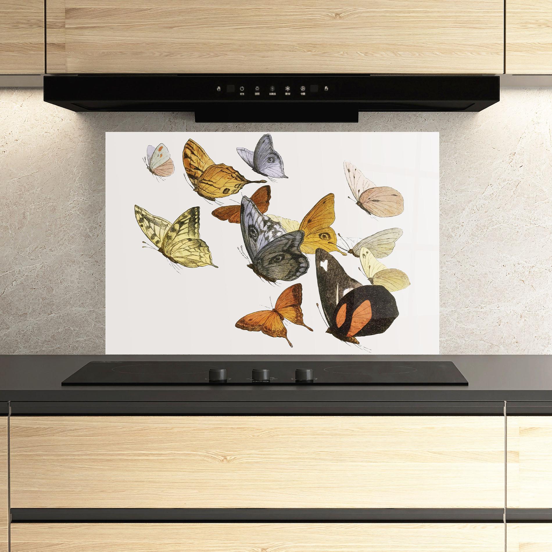 Küchenrückwand Glas Butterfly Floating mockup 3