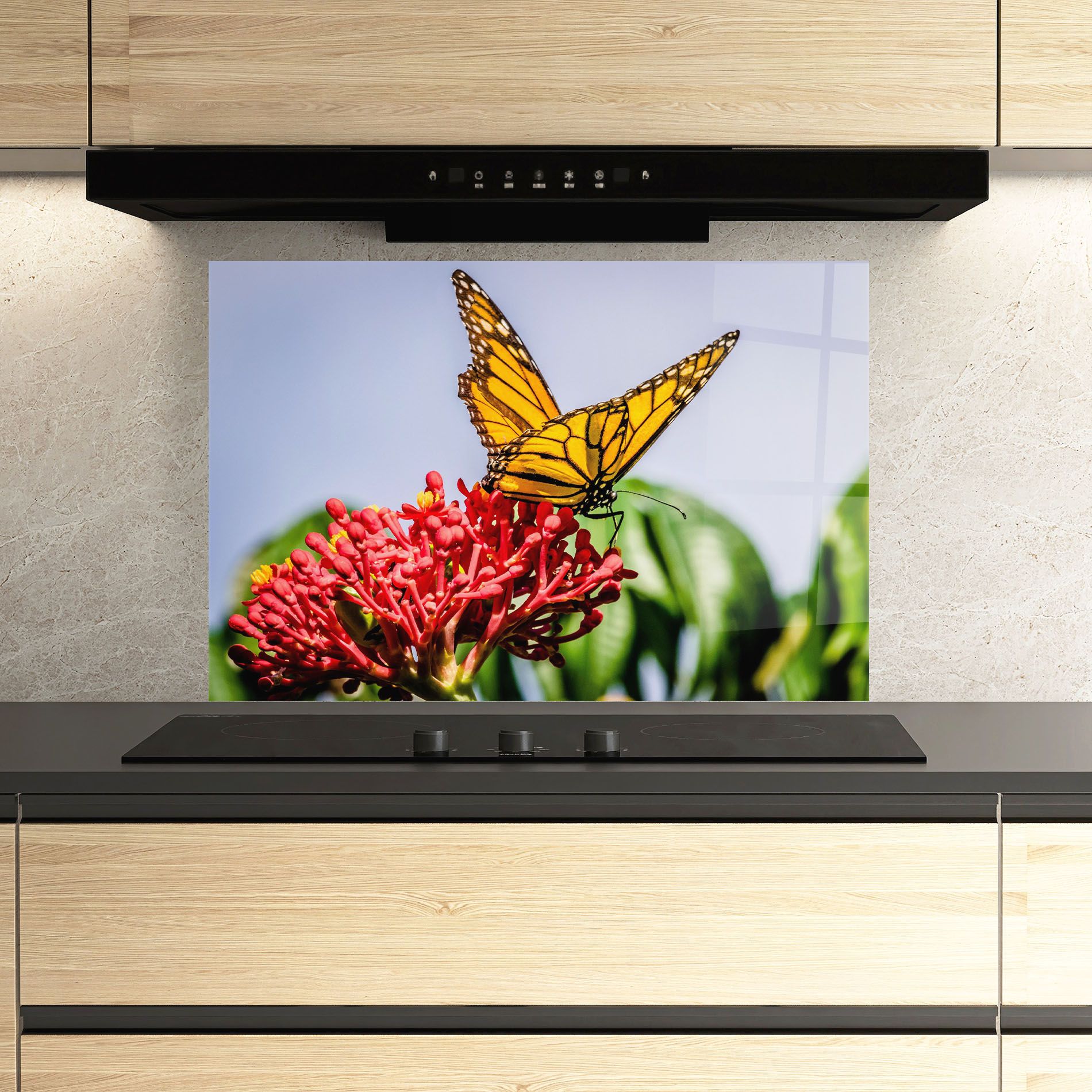 Butterfly On Red Flower mockup 3