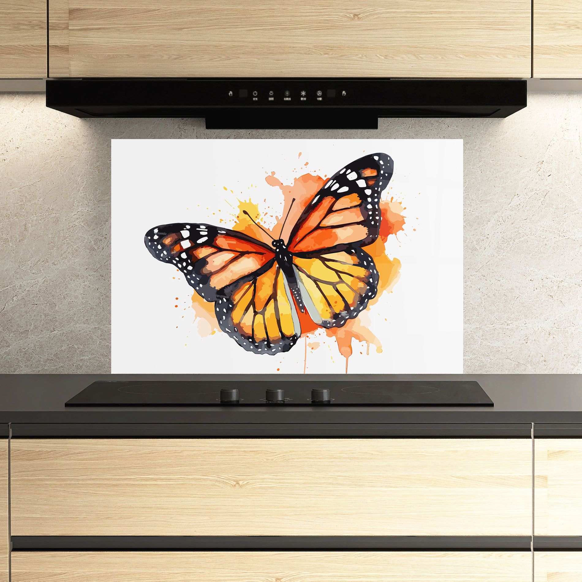 Orange Watercolor Butterfly mockup 3